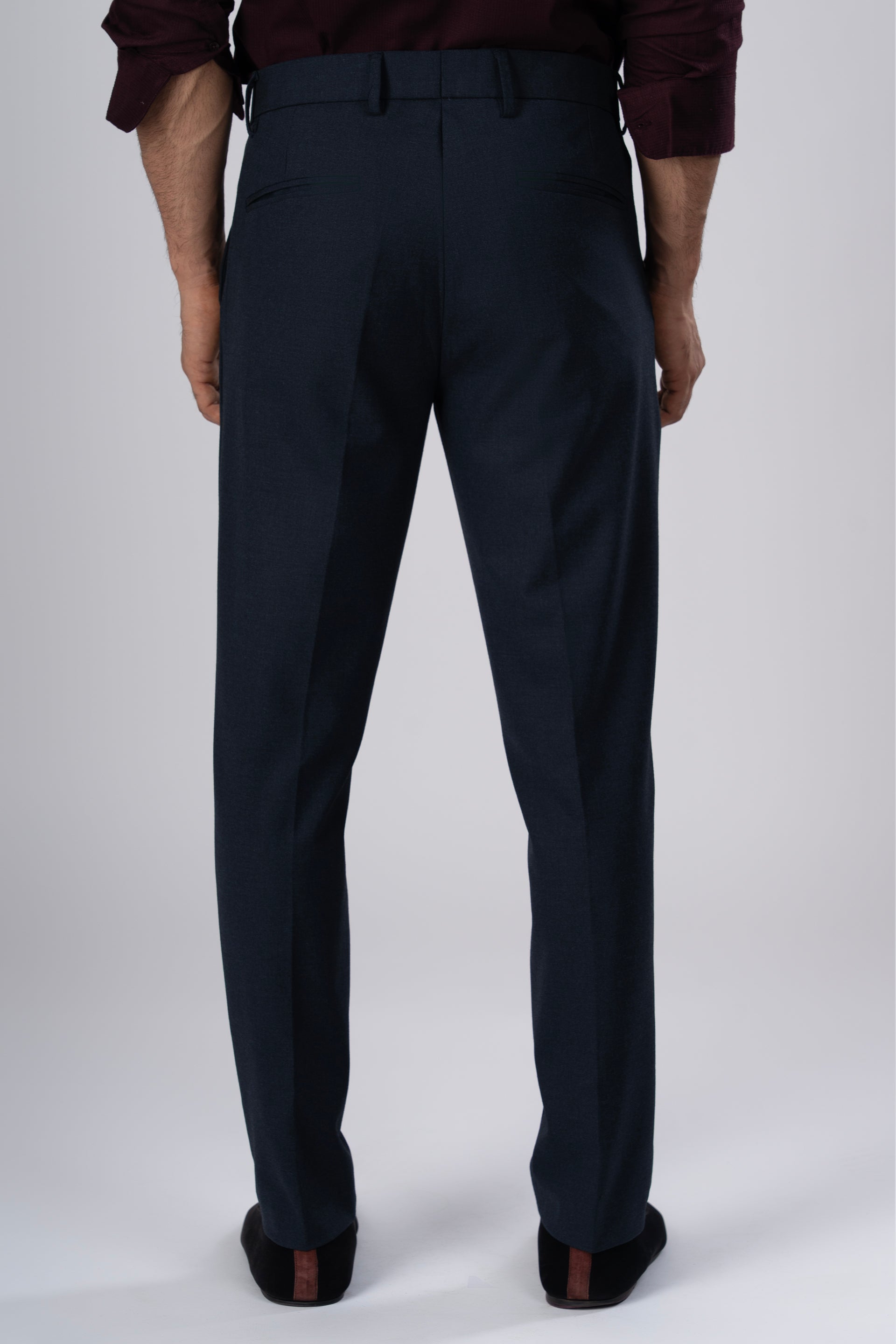 Easy Iron Tailored Office Trousers In Navy