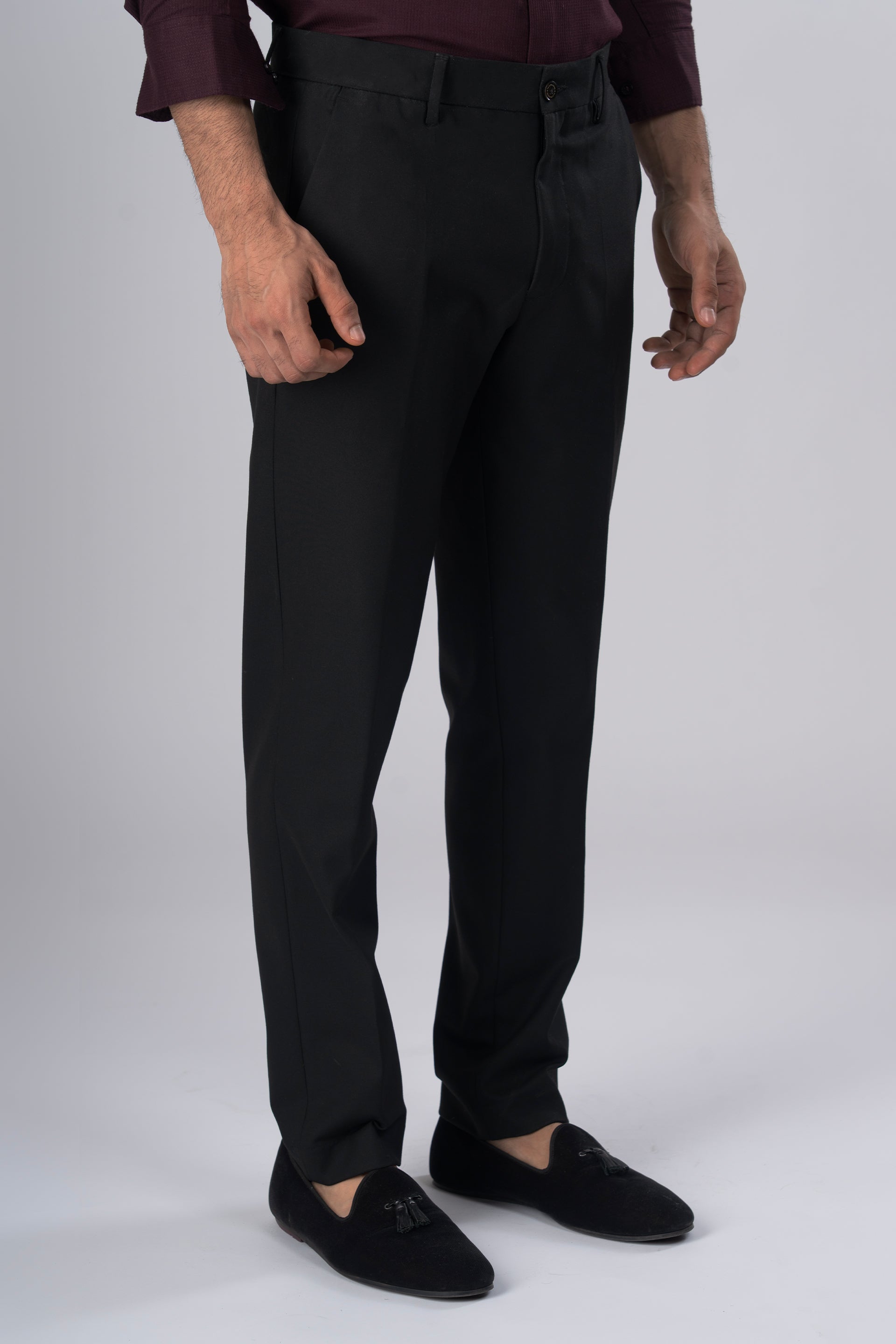 Easy Iron Tailored Office Trousers In Black
