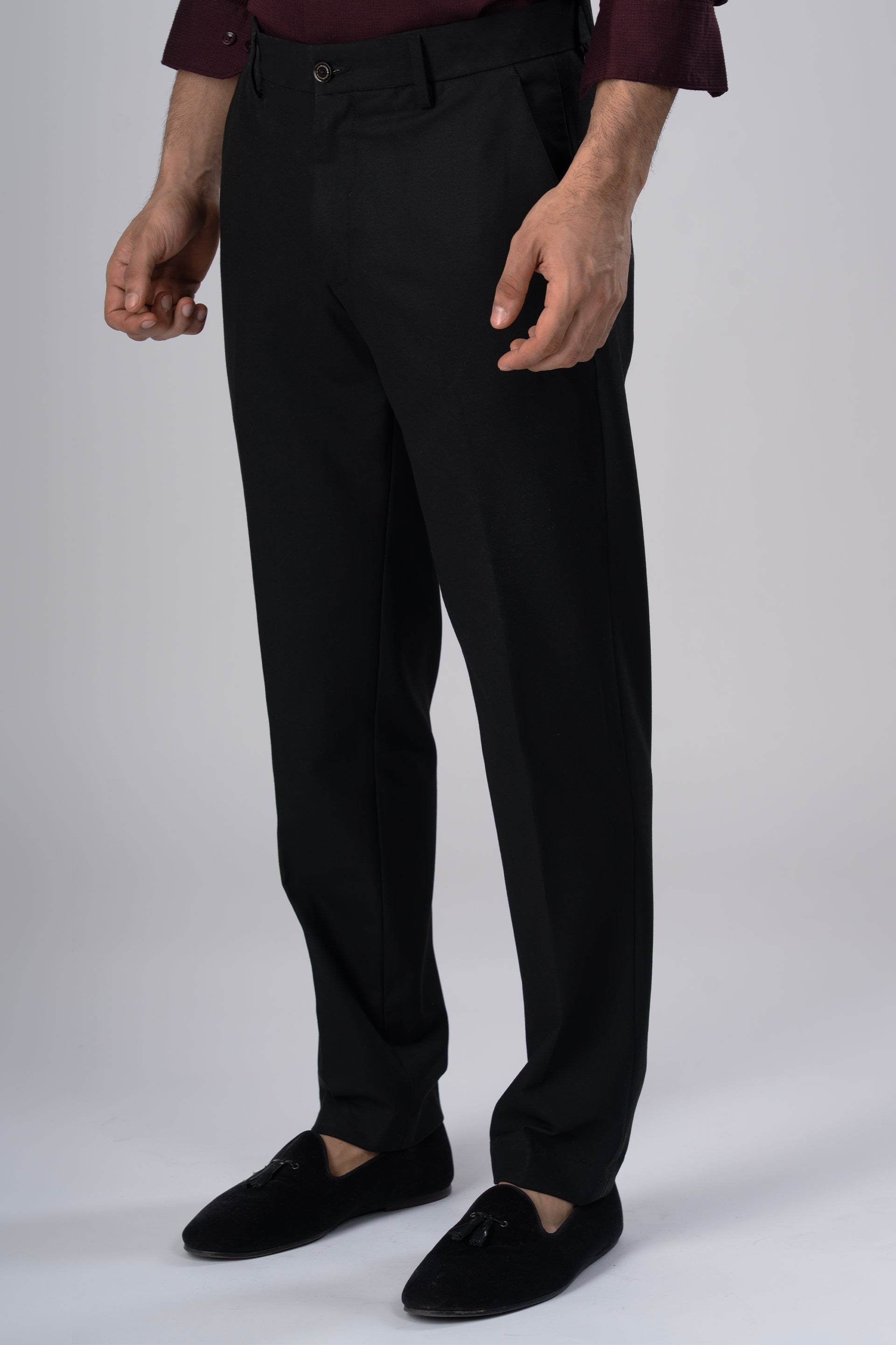 Easy Iron Tailored Office Trousers In Black