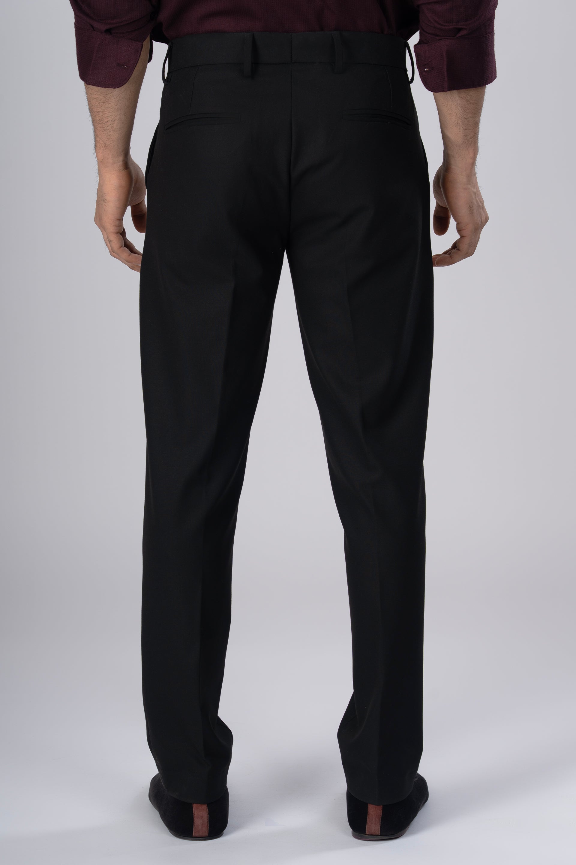 Easy Iron Tailored Office Trousers In Black