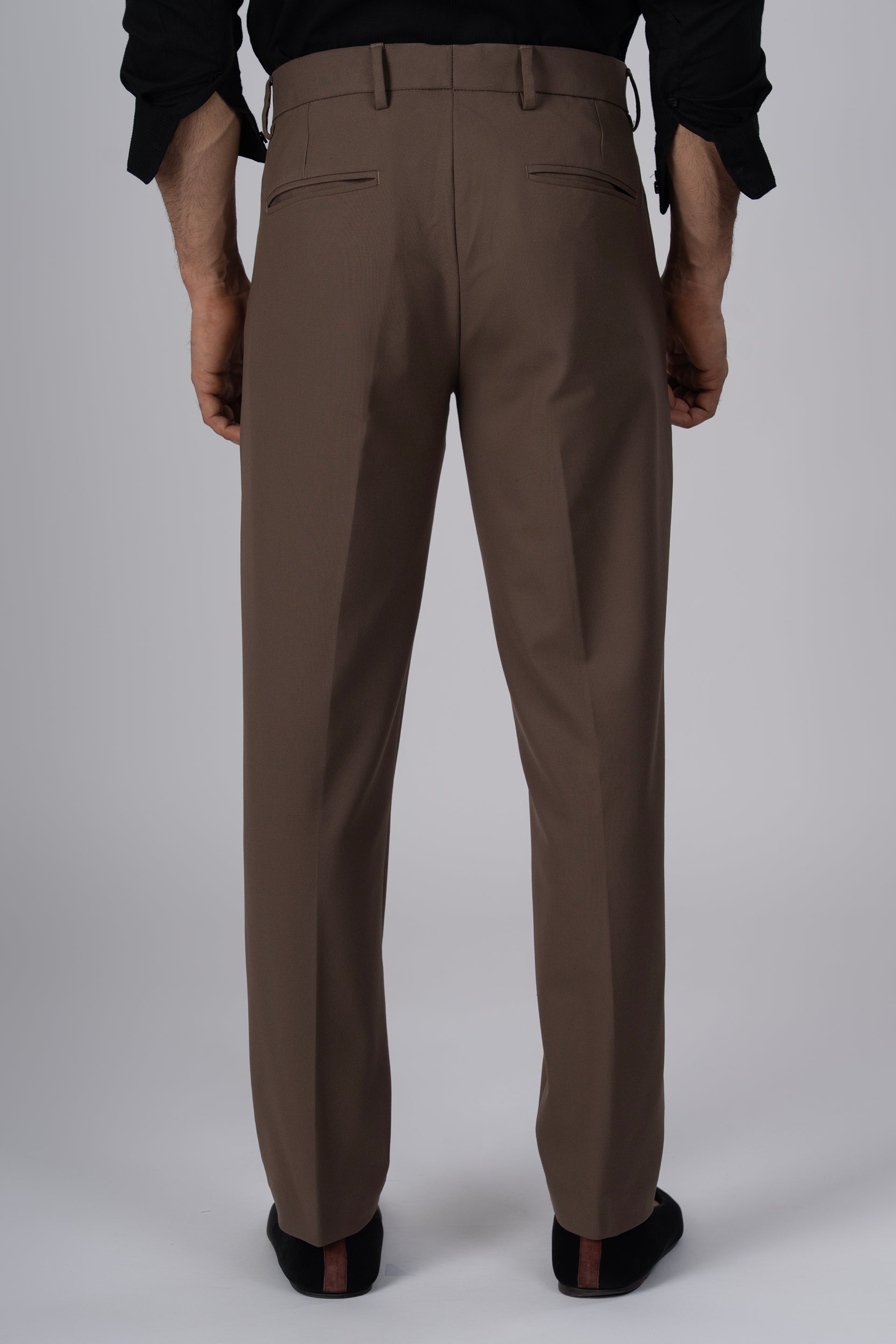 Easy Iron Tailored Office Trousers In Cocoa