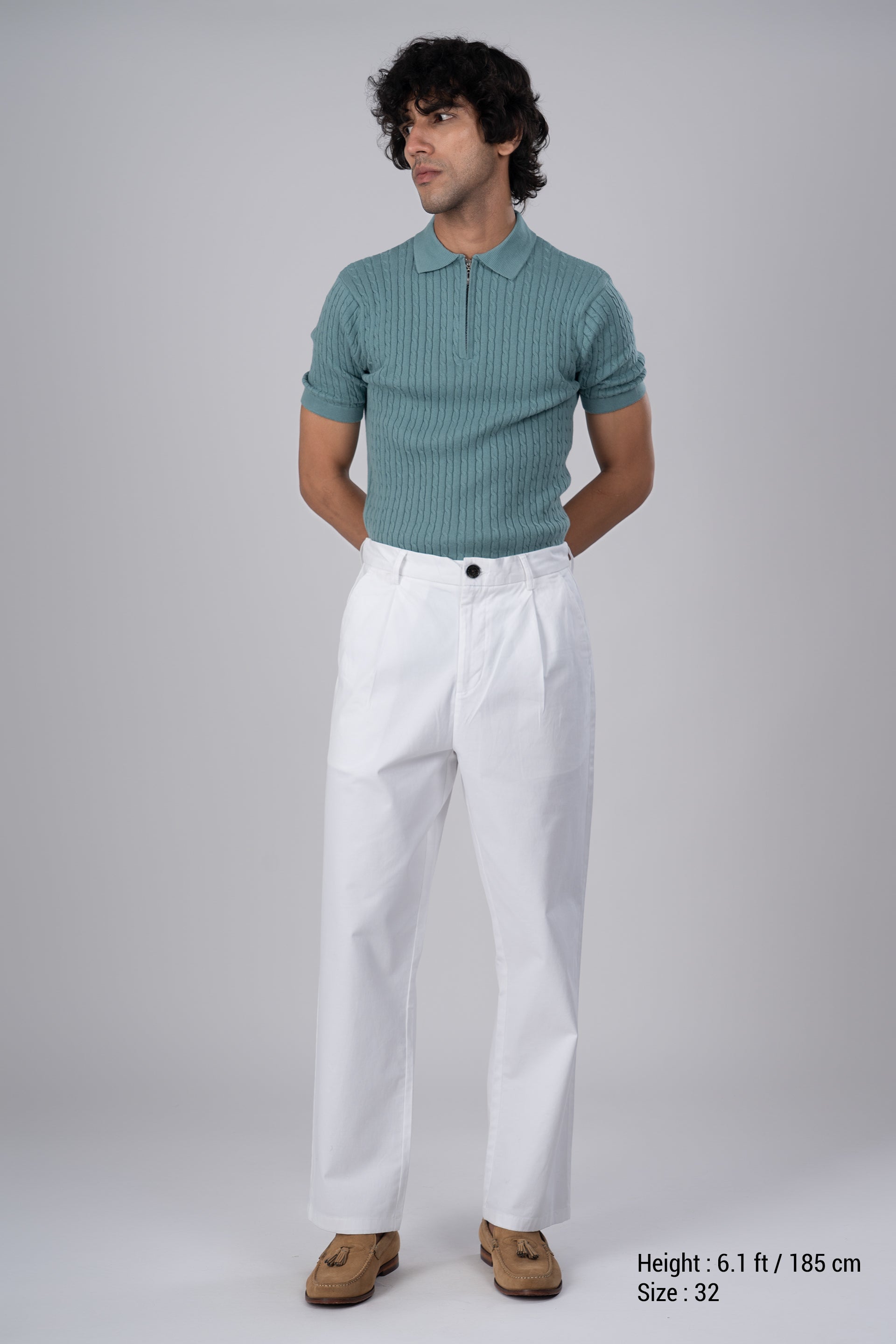 Premium Signature Relaxed Chinos In White