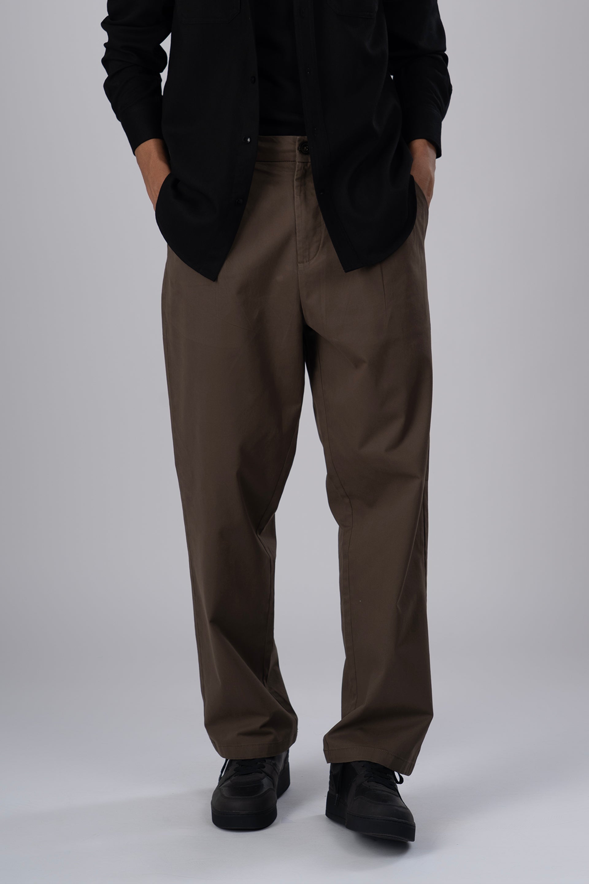 Premium Signature Relaxed Chinos In Brown
