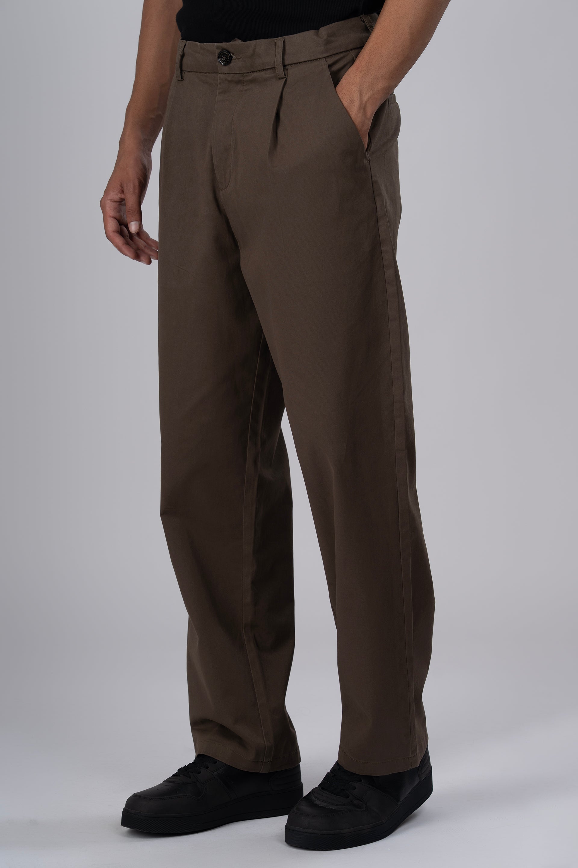 Premium Signature Relaxed Chinos In Brown