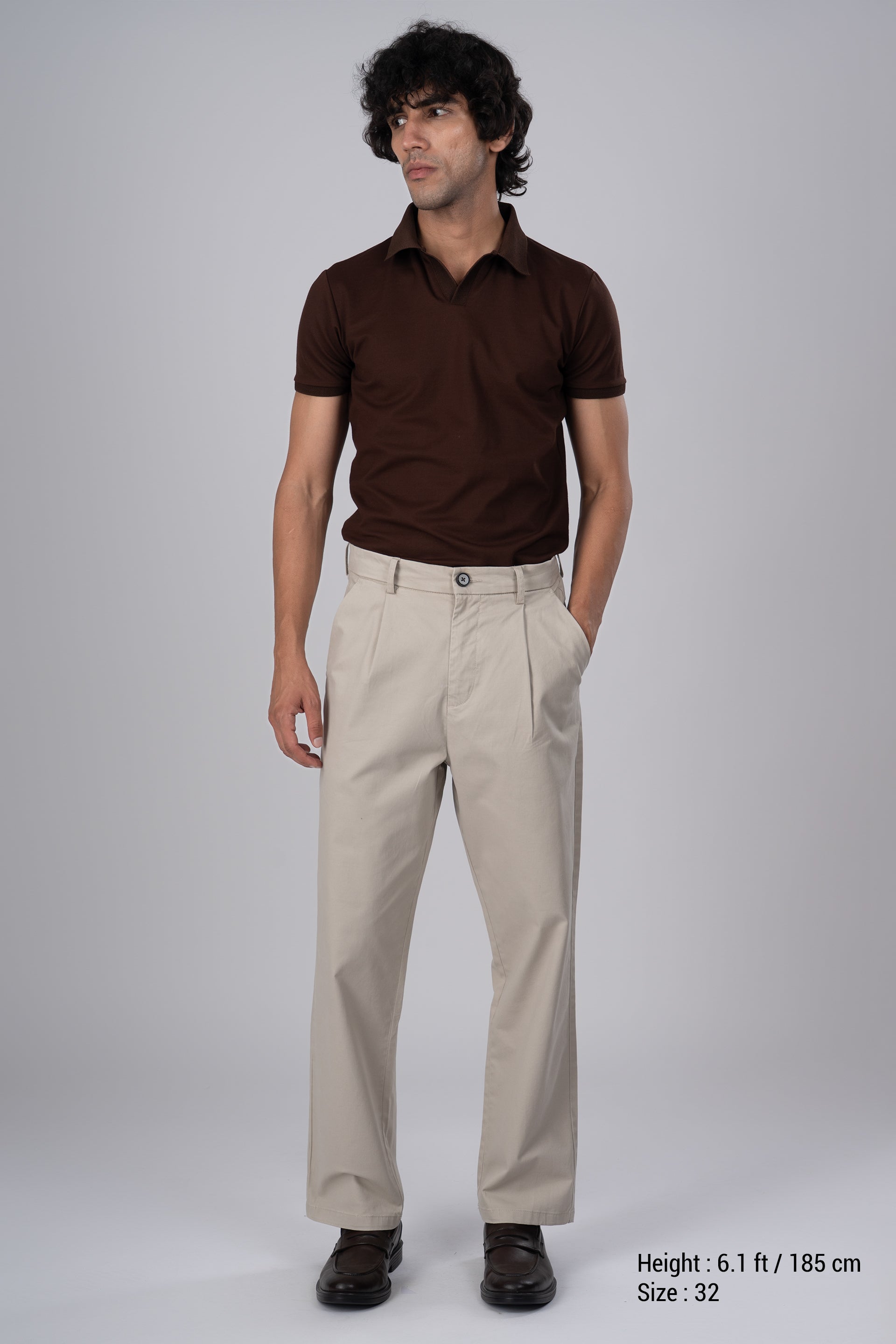 Premium Signature Relaxed Chinos In Beige