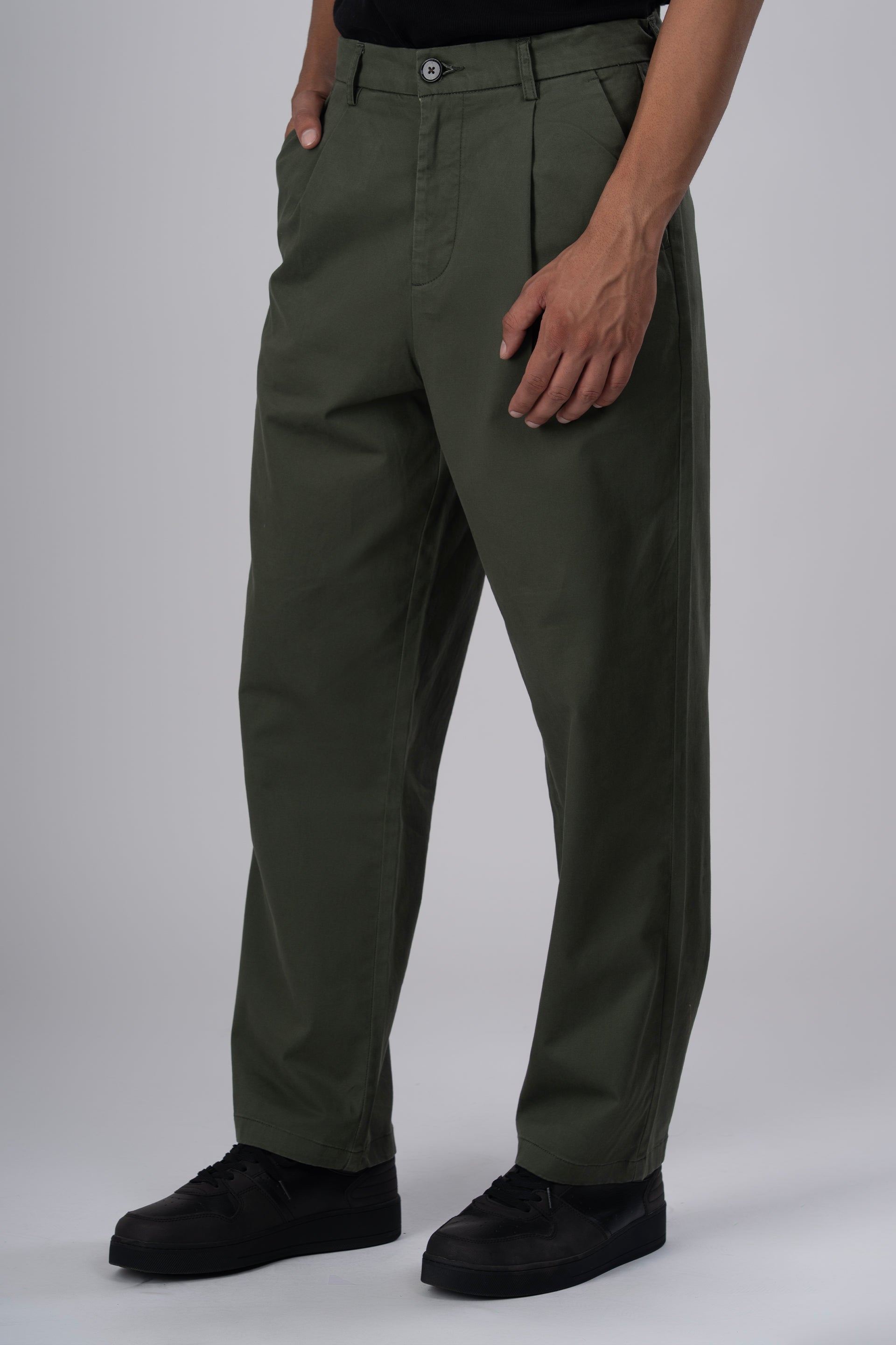 Premium Signature Relaxed Chinos In Olive