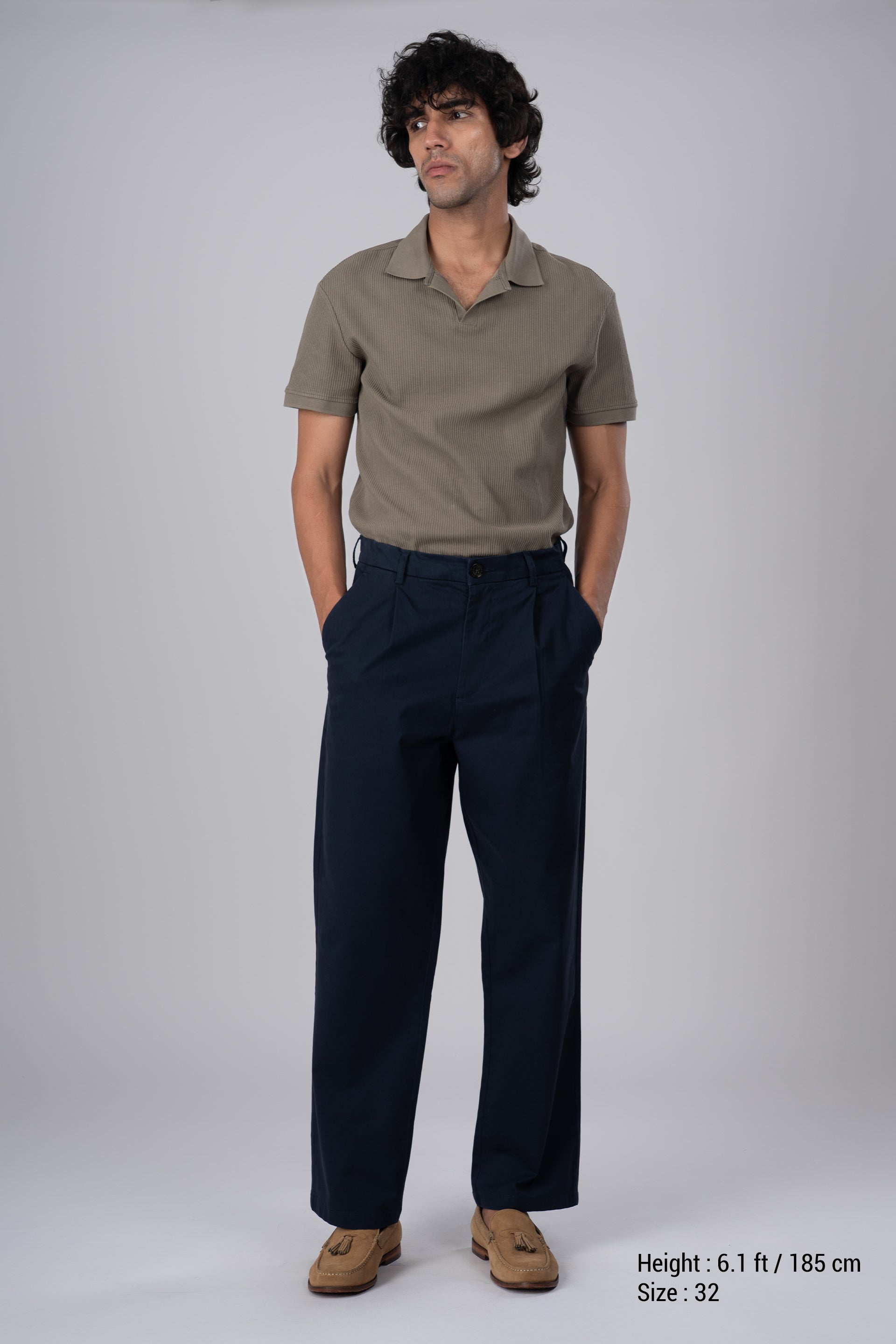 Premium Signature Relaxed Chinos In Navy
