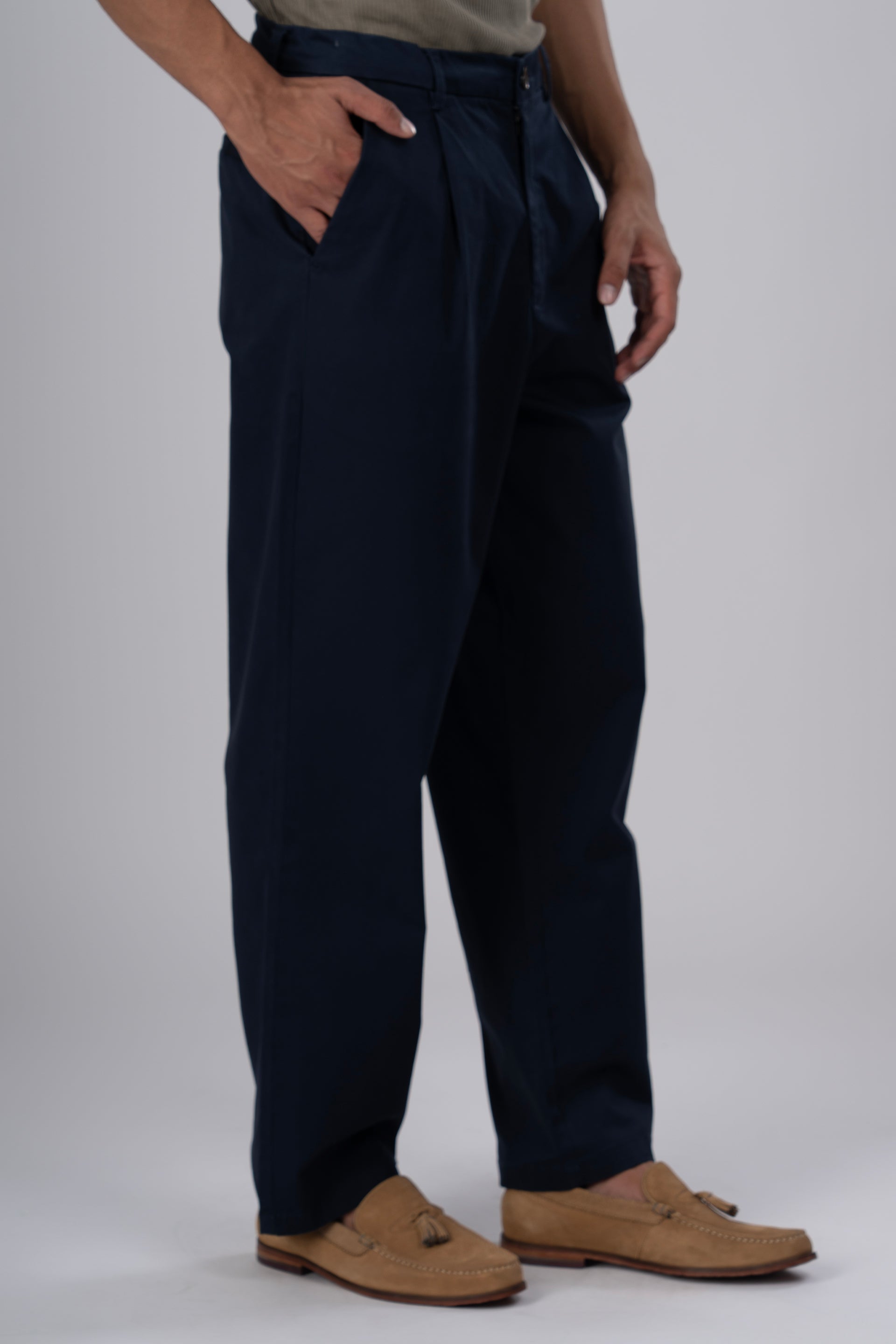 Premium Signature Relaxed Chinos In Navy