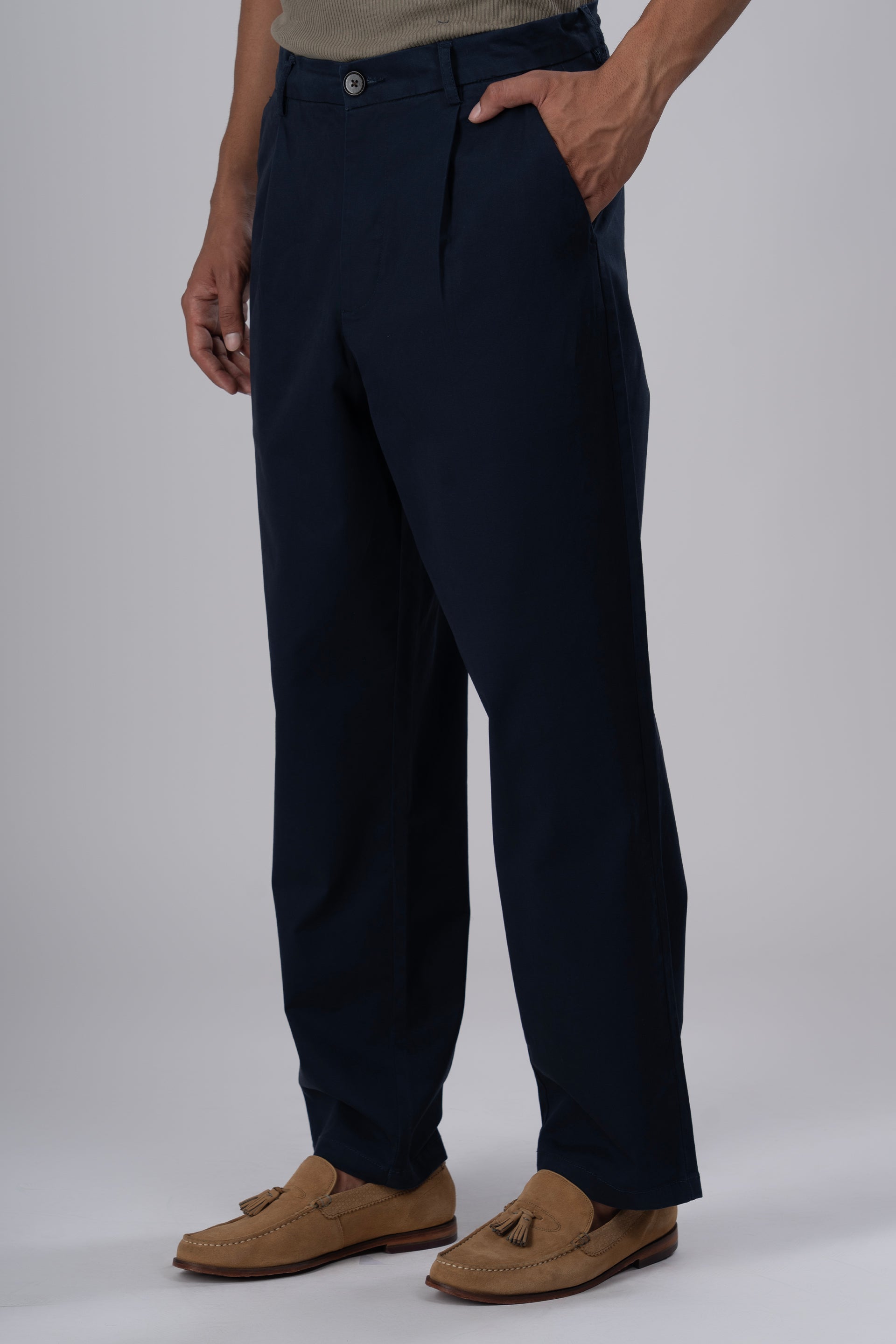 Premium Signature Relaxed Chinos In Navy
