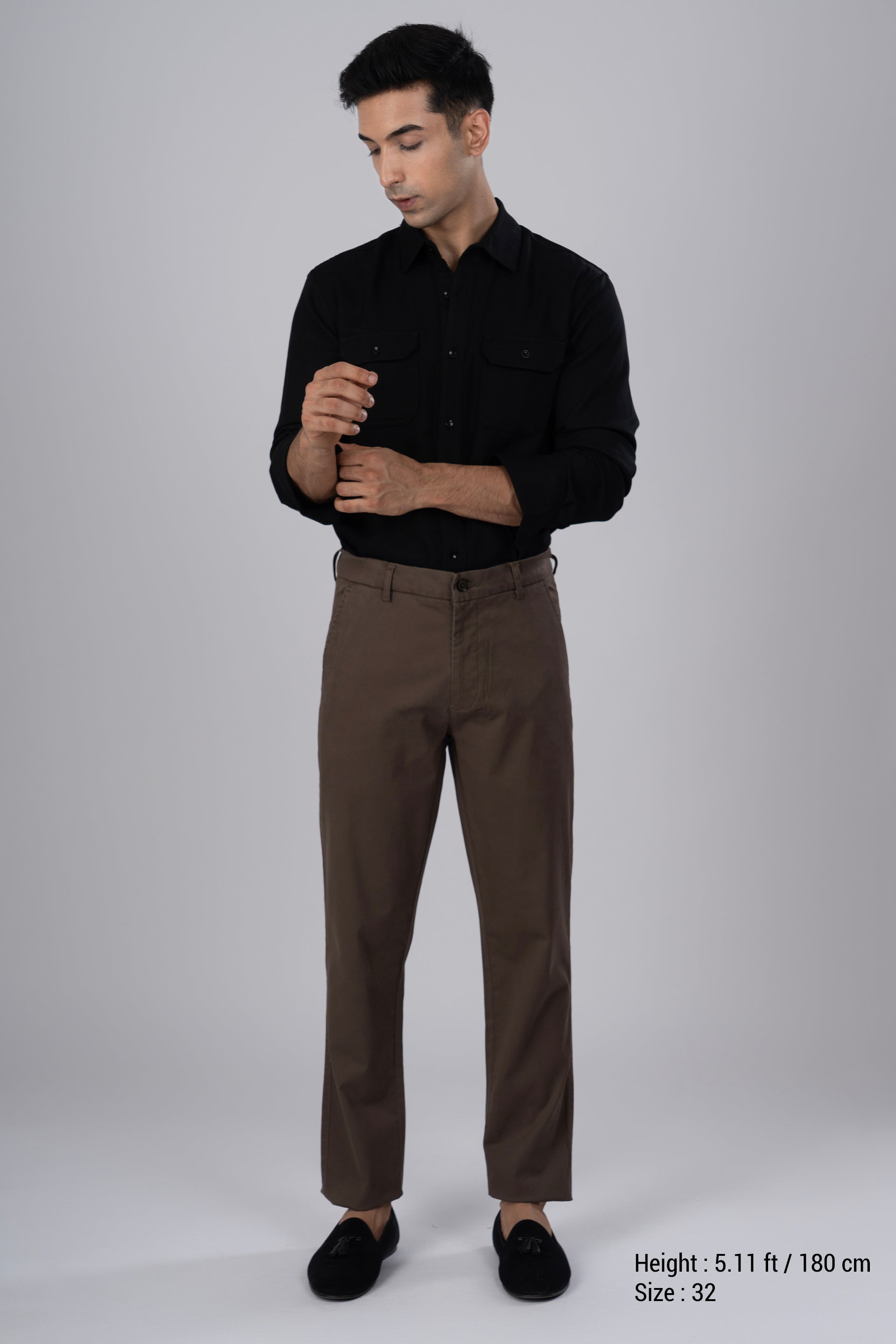 Premium Signature Tailored Chinos In Brown