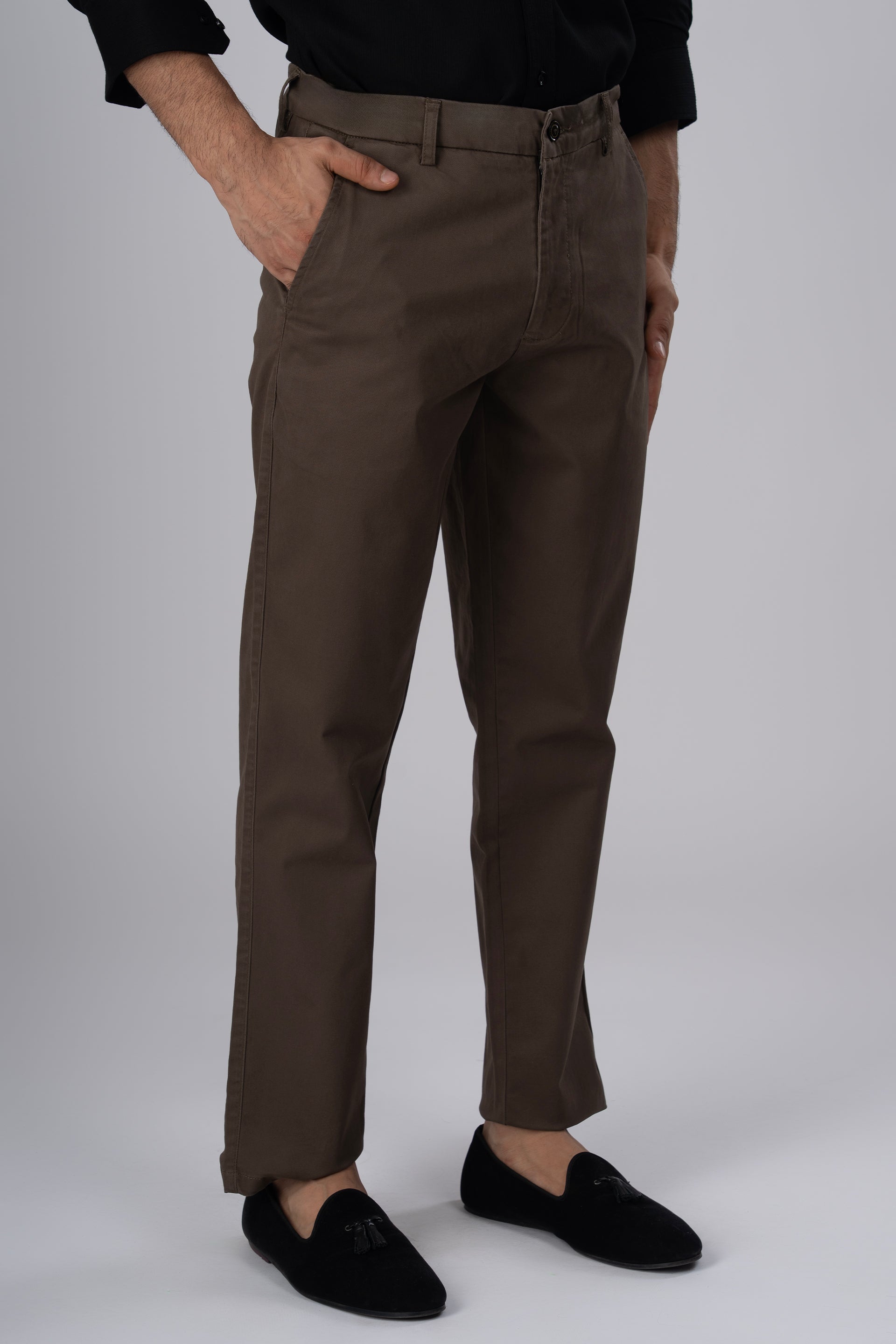 Premium Signature Tailored Chinos In Brown