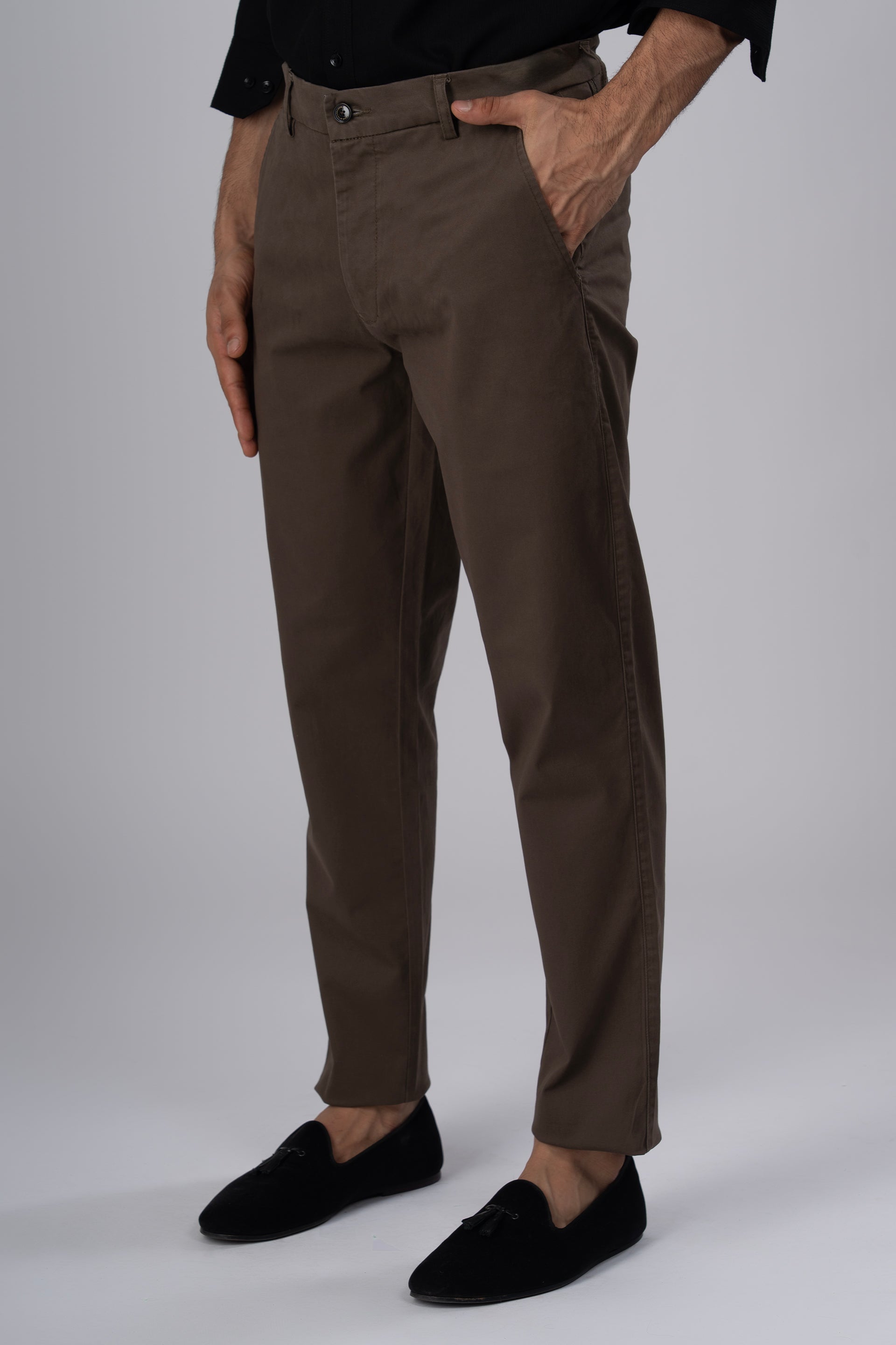 Premium Signature Tailored Chinos In Brown