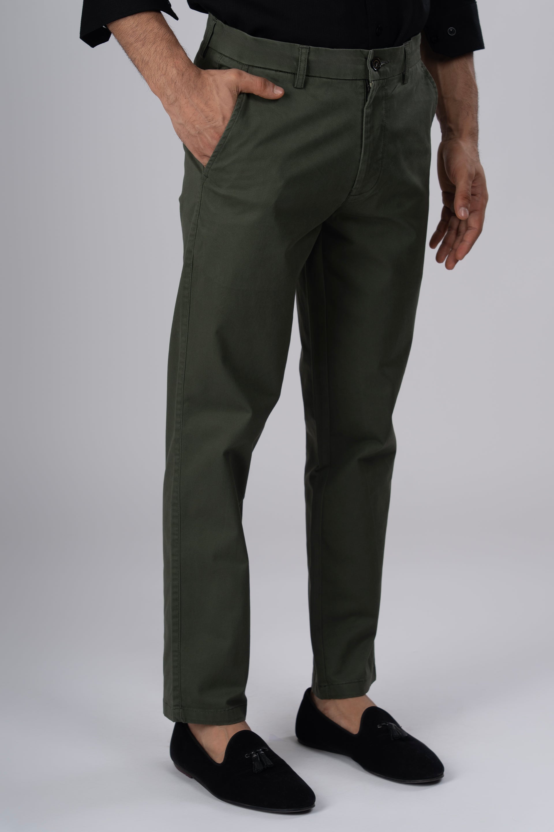 Premium Signature Tailored Chinos In Olive