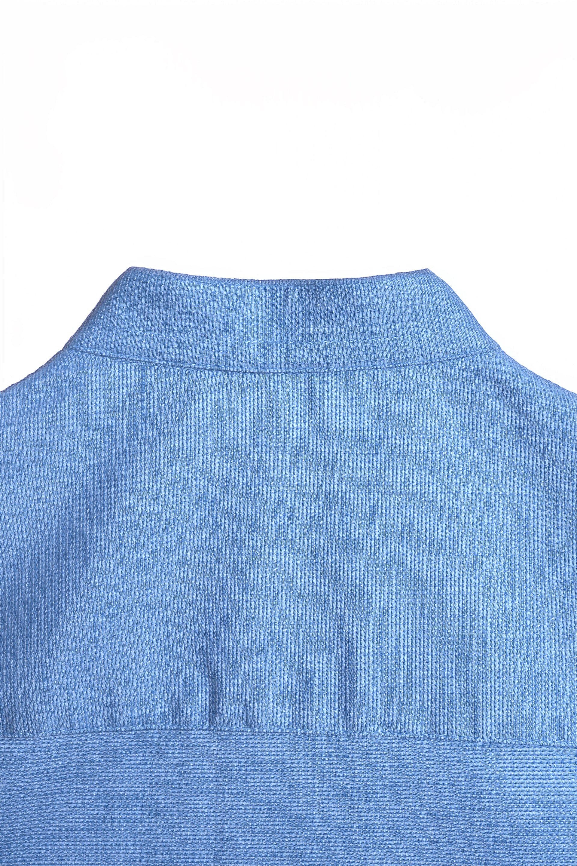 EASY IRON TEXTURED MANDARIN SHIRT IN BLUE