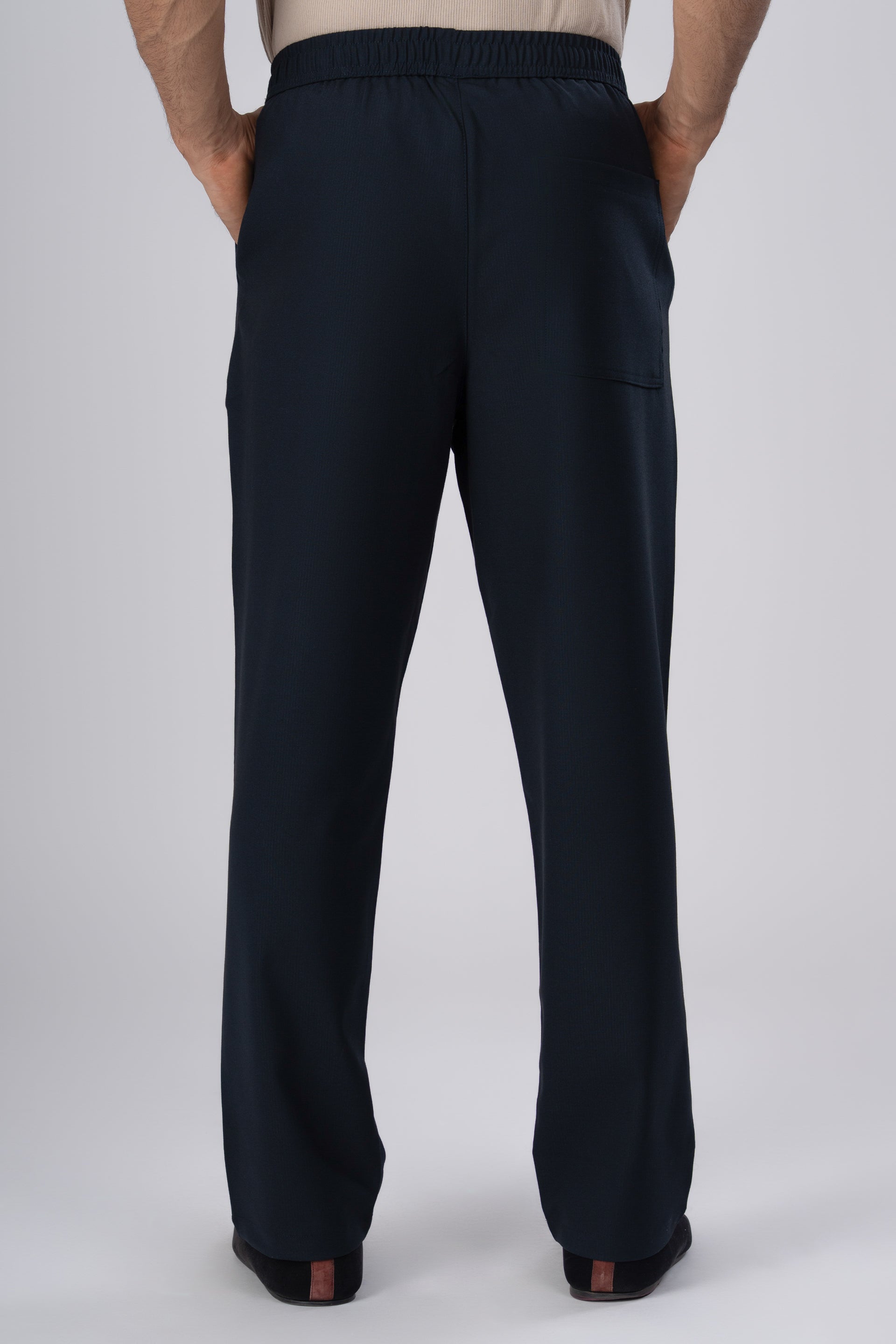 Easy Iron Flexiwaist Relaxed Trouser In Blue