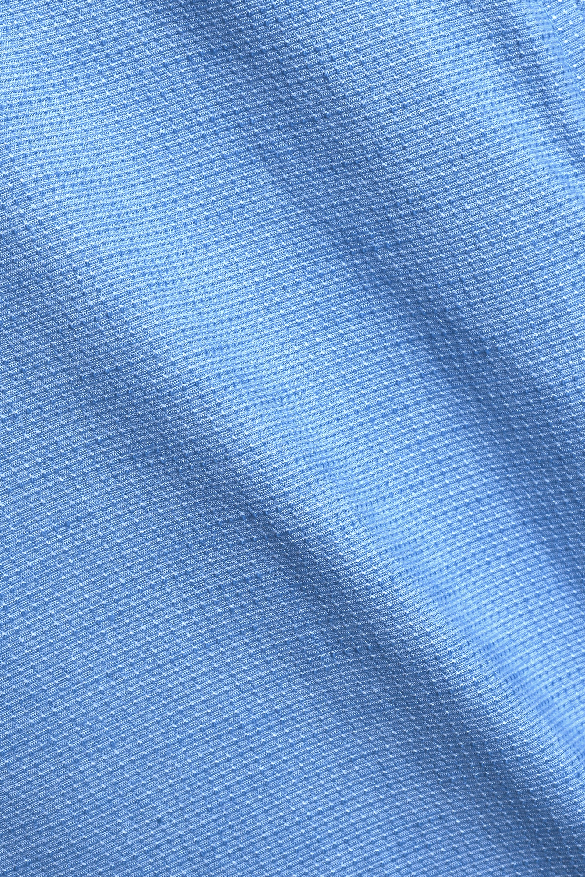 EASY IRON TEXTURED MANDARIN SHIRT IN BLUE