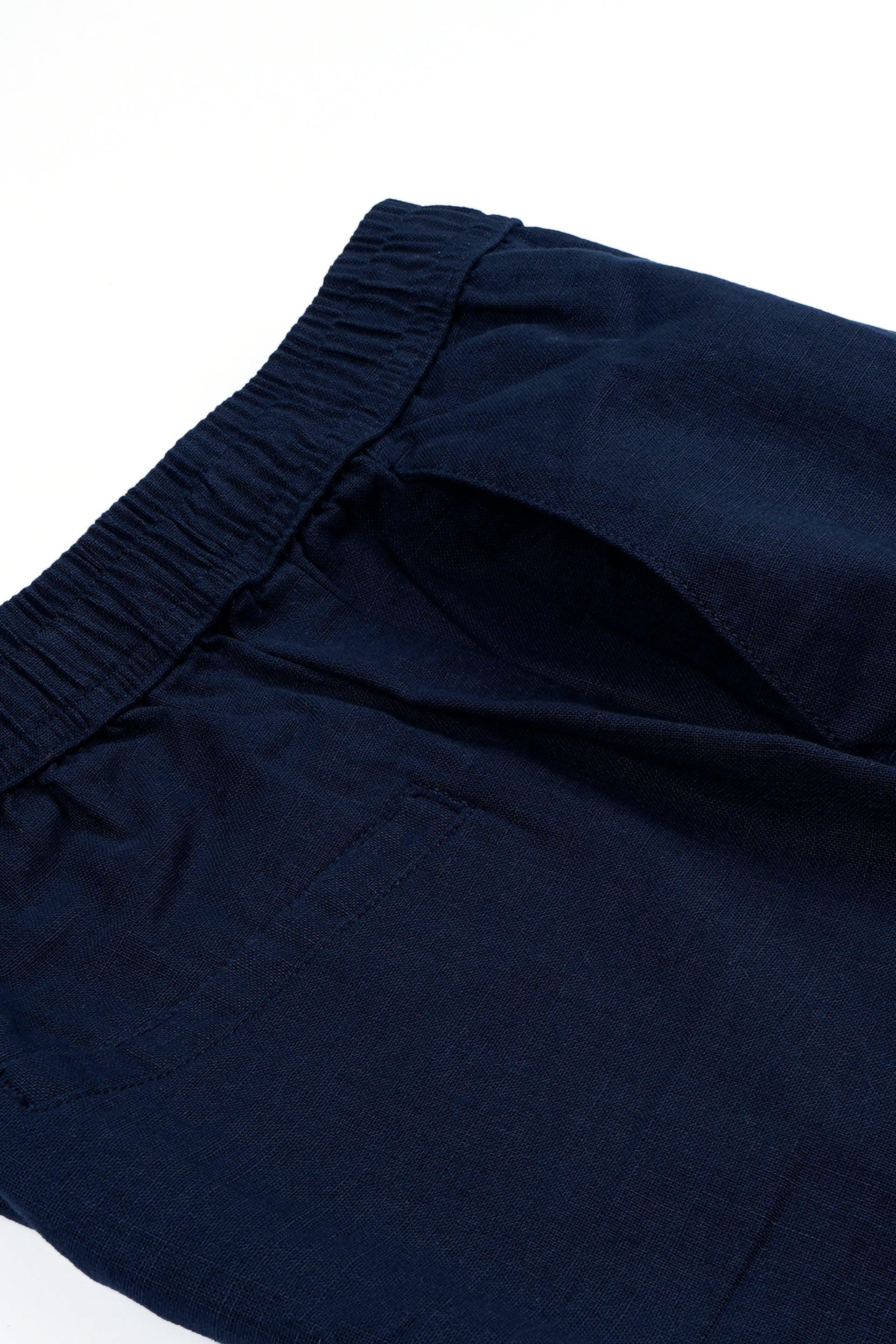 RAW SLUB RELAXED FLEXIWAIST PANTS IN BLUE