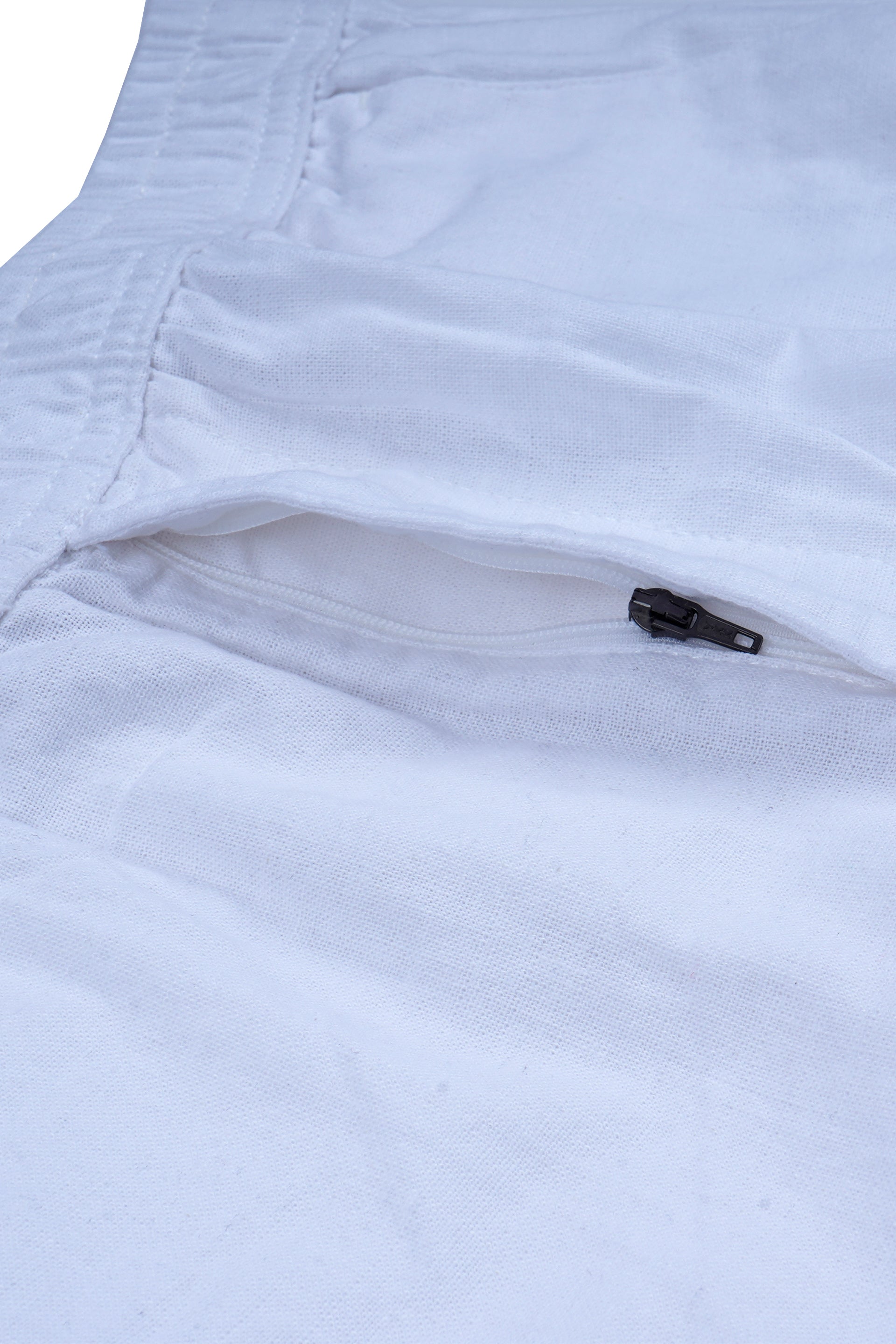 RAW SLUB RELAXED FLEXIWAIST PANTS IN WHITE