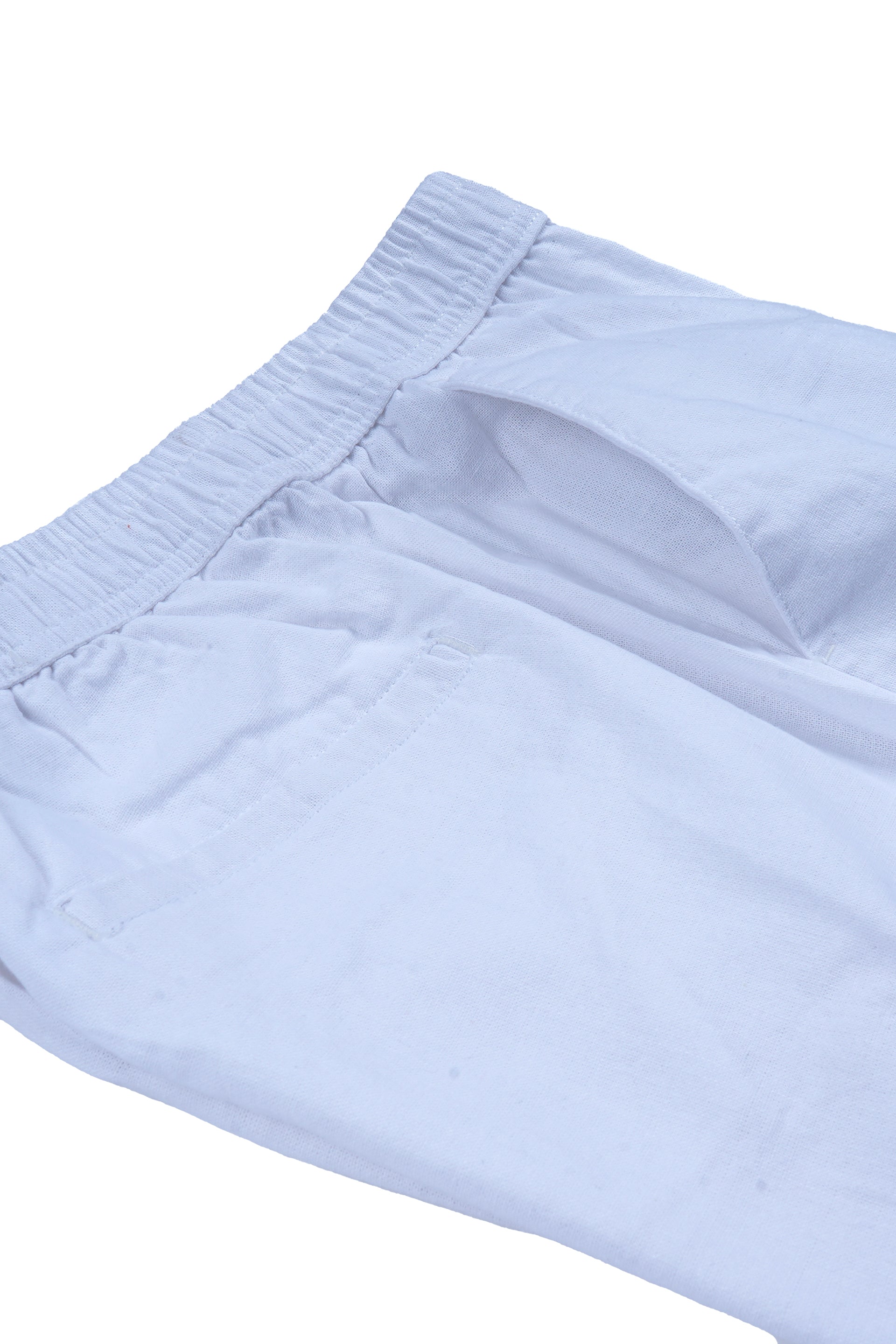 RAW SLUB RELAXED FLEXIWAIST PANTS IN WHITE