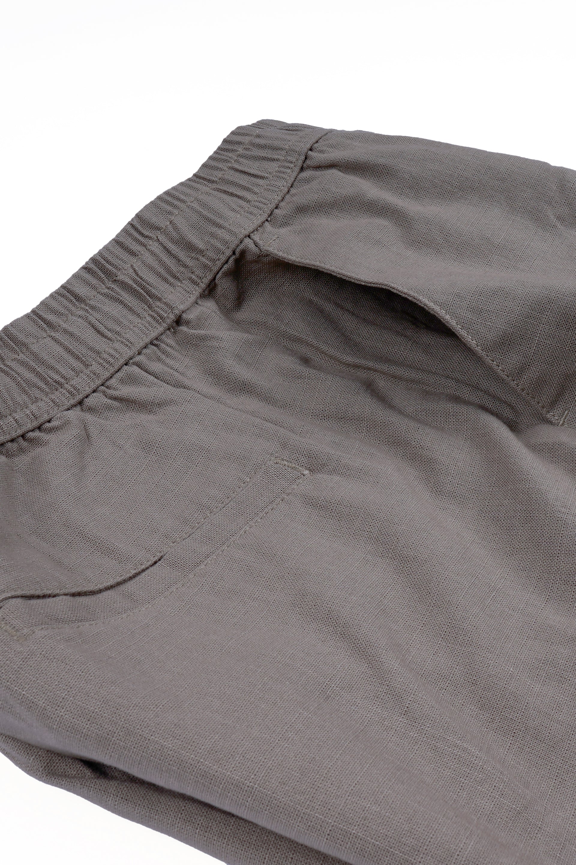 RAW SLUB RELAXED FLEXIWAIST PANTS IN BEIGE