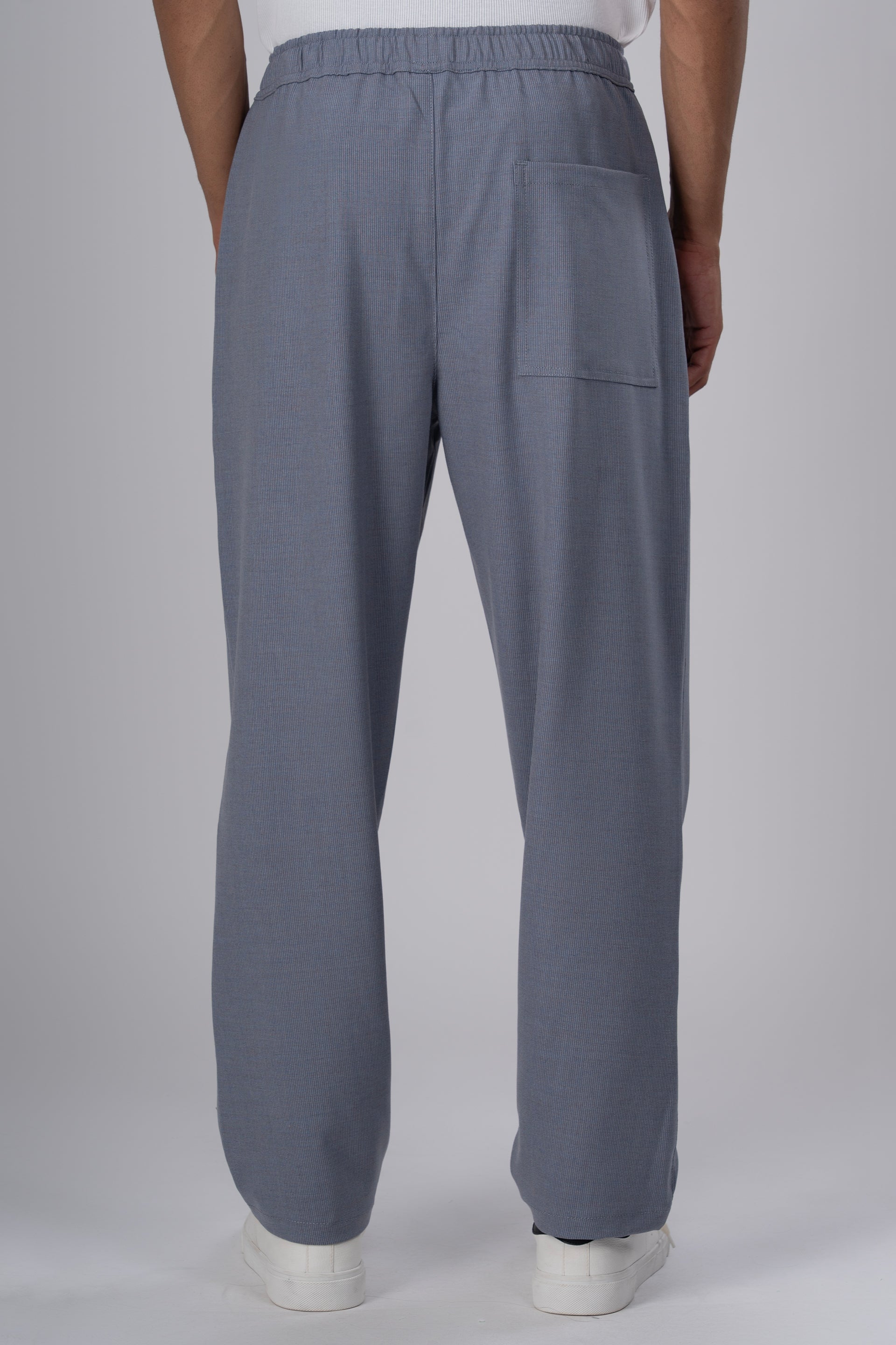 Easy Iron Striped Flexiwaist Relaxed Trouser In Blue