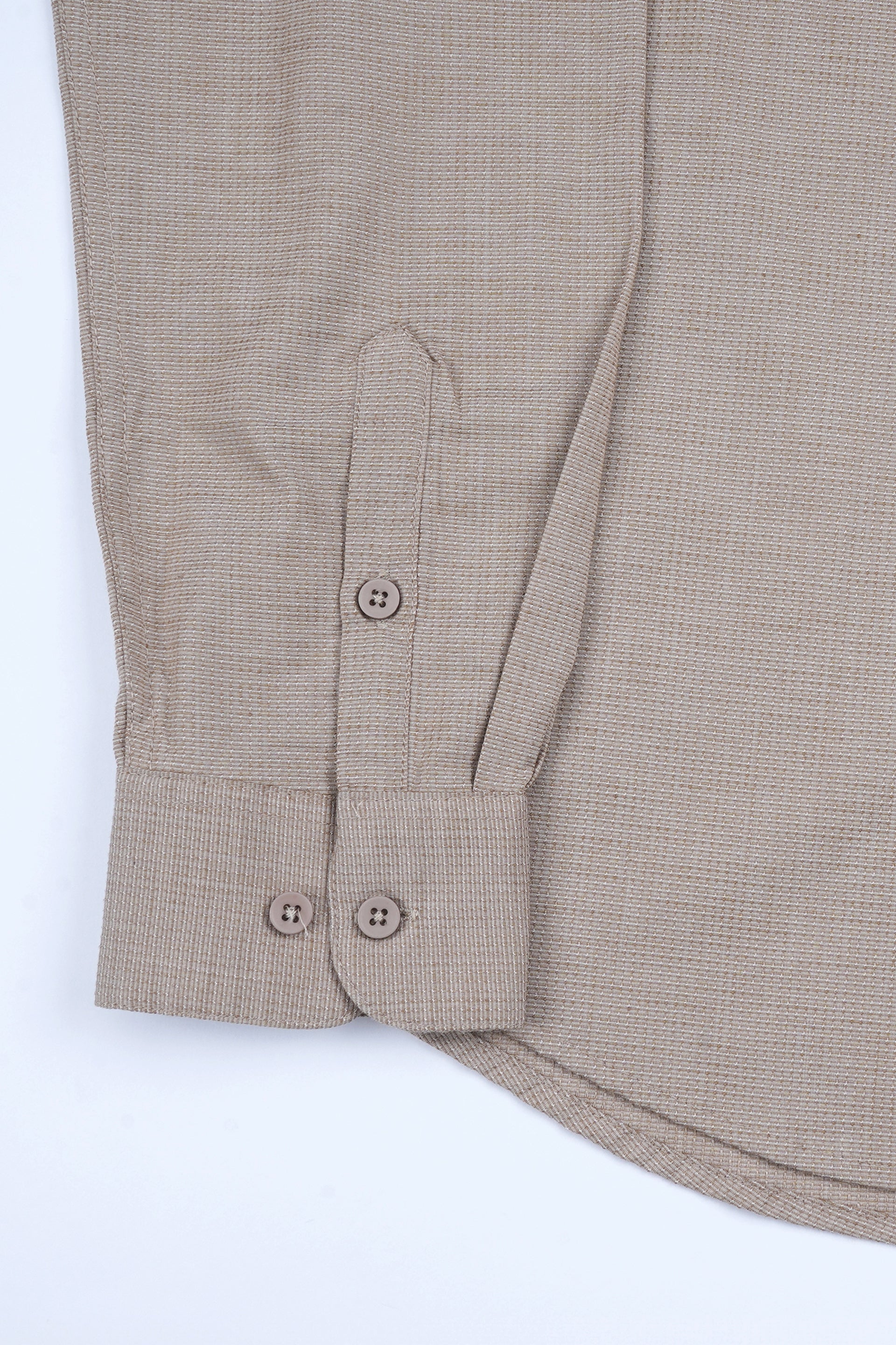 STRUCTURED MODAL MANDARIN SHIRT IN BEIGE