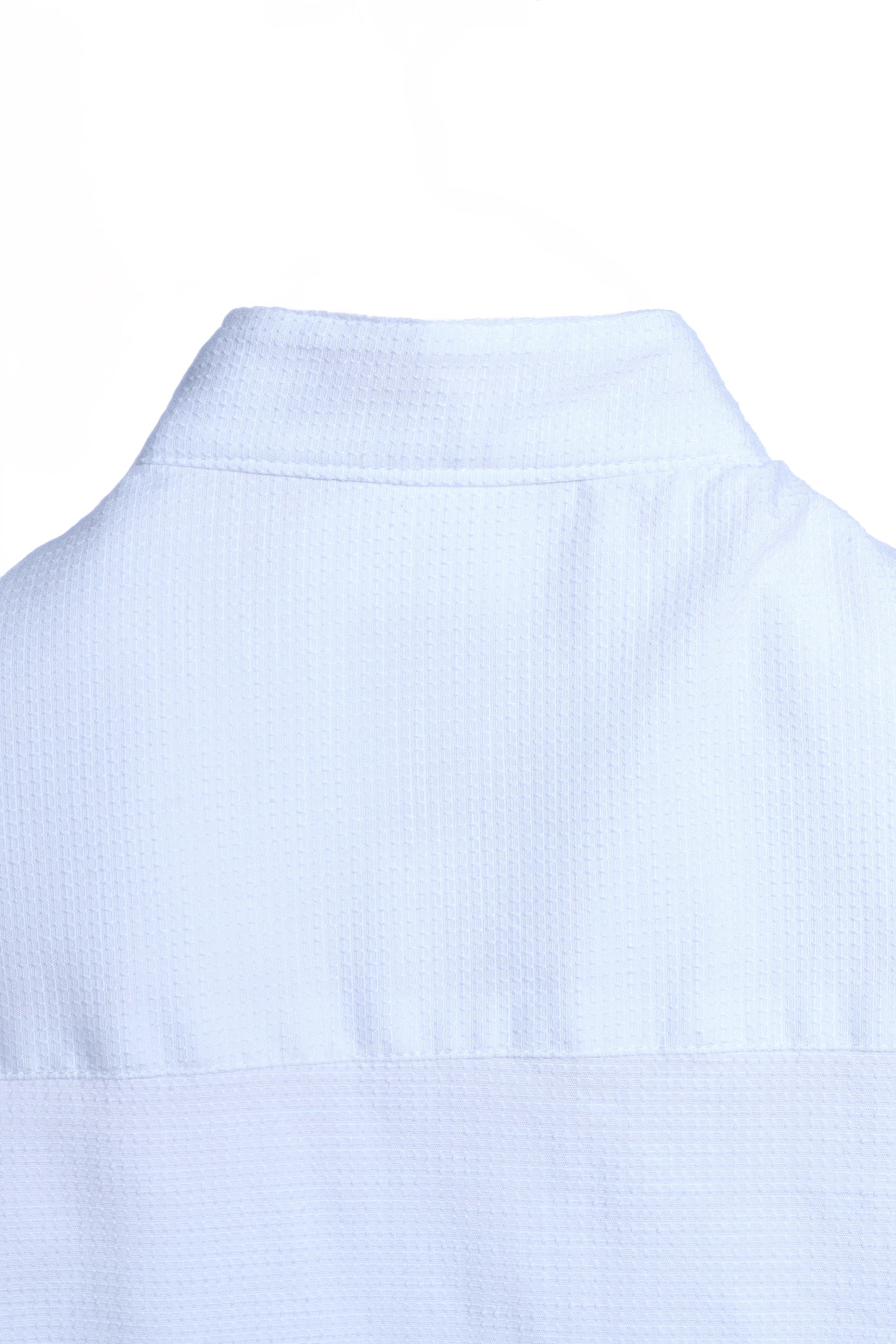 STRUCTURED MODAL MANDARIN SHIRT IN WHITE