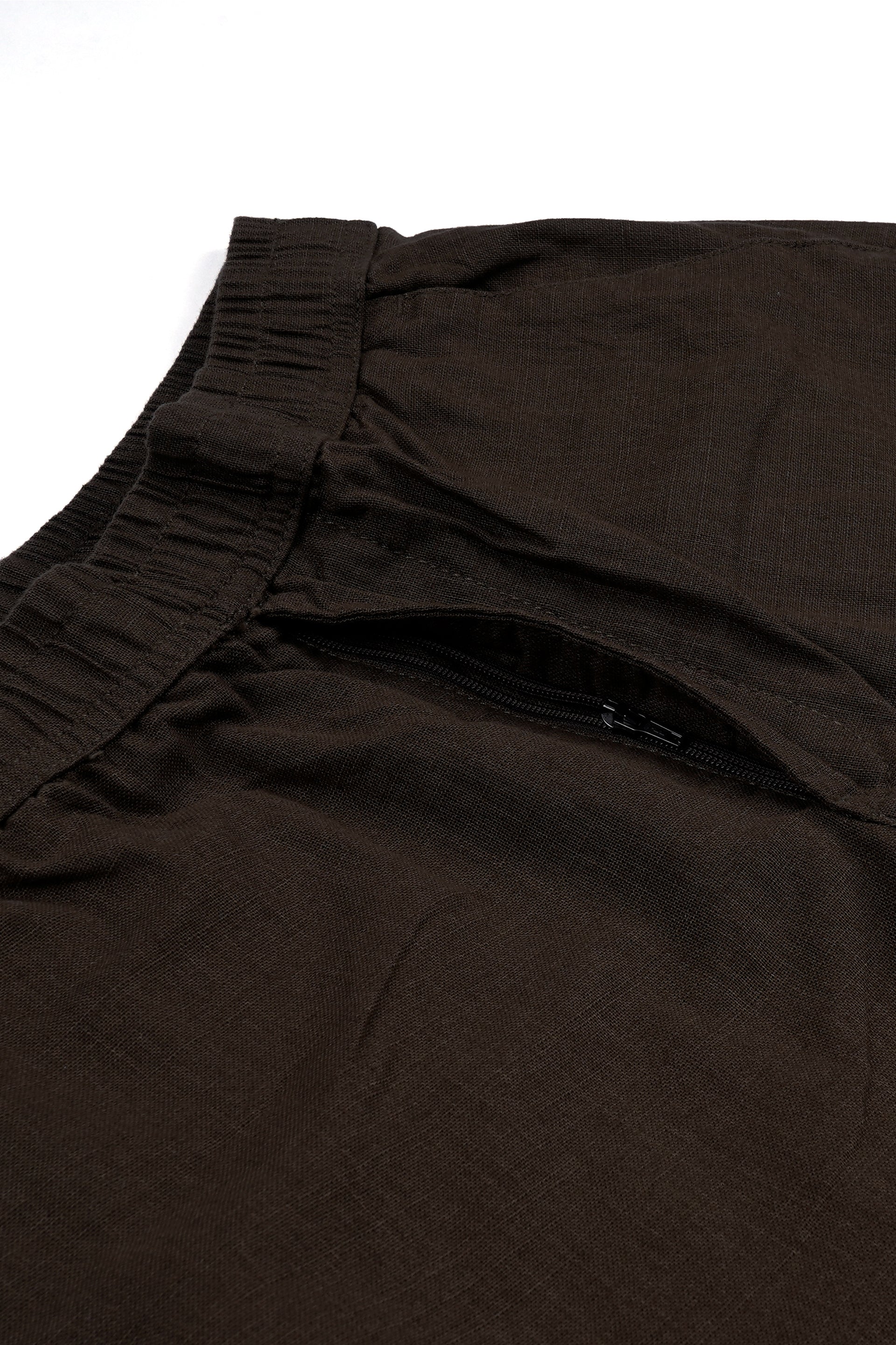 RAW SLUB RELAXED FLEXIWAIST PANTS IN BROWN