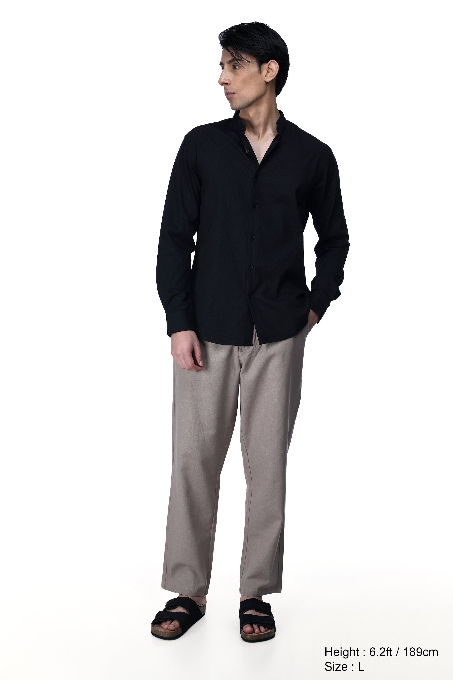 RAW SLUB RELAXED FLEXIWAIST PANTS IN BEIGE