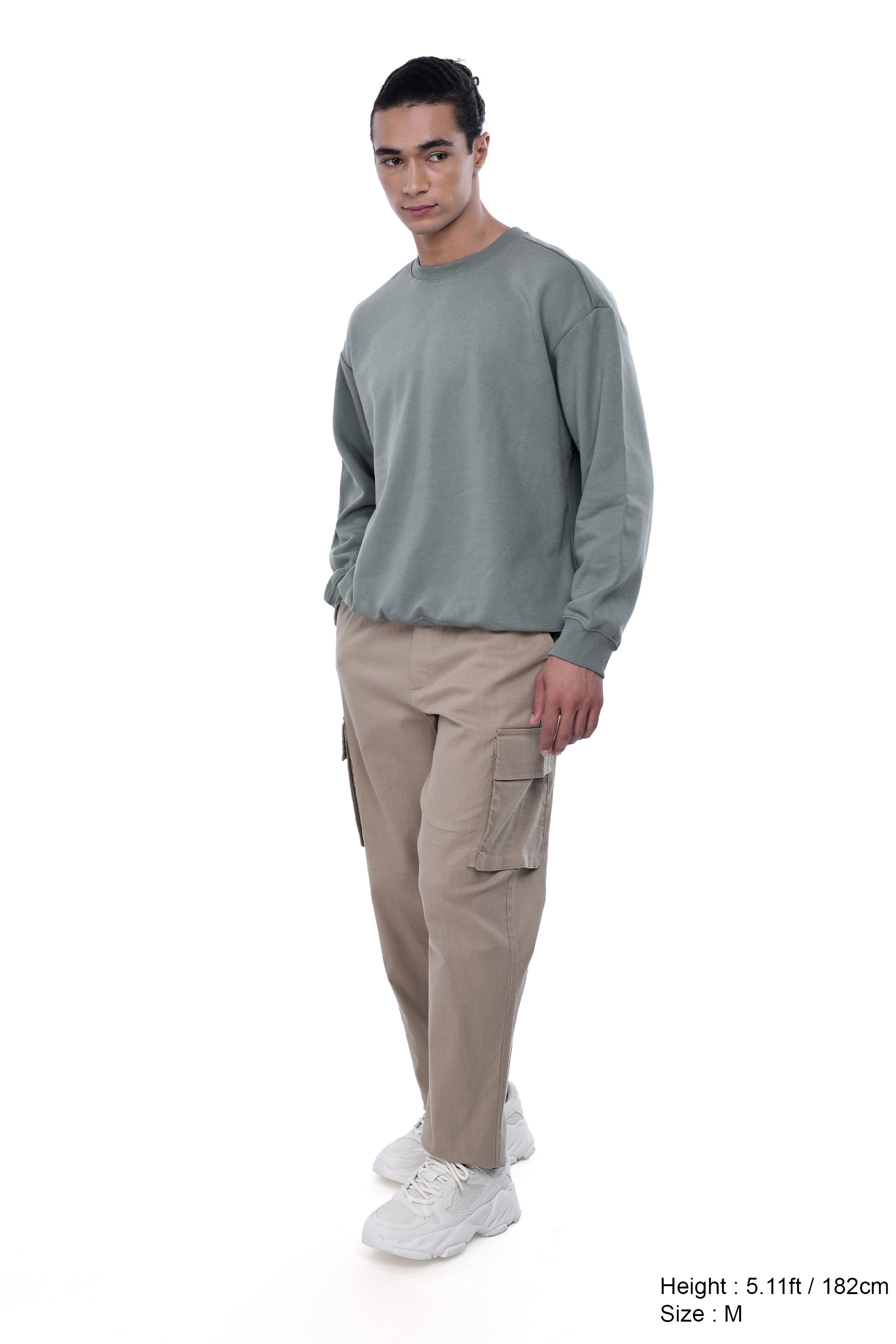 TEXTURED RELAXED FLEXIWAIST CARGO IN KHAKI