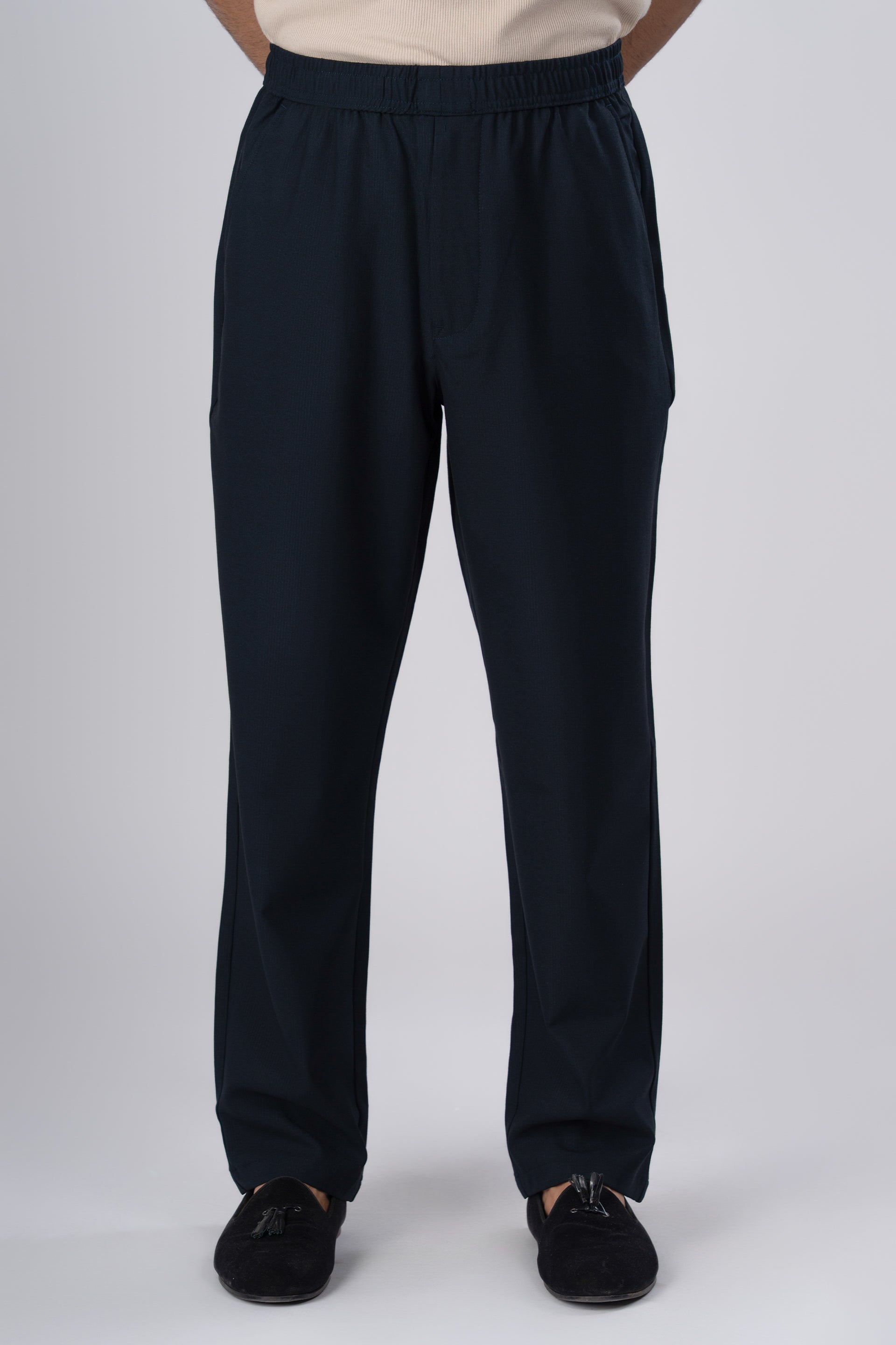 Easy Iron Flexiwaist Relaxed Trouser In Blue