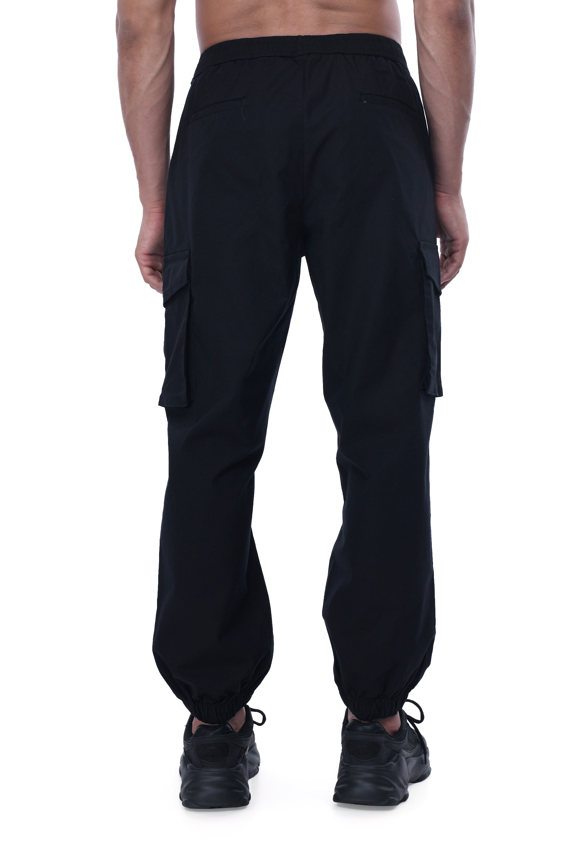 RELAXED LIGHT COTTON JOGGERS IN BLACK