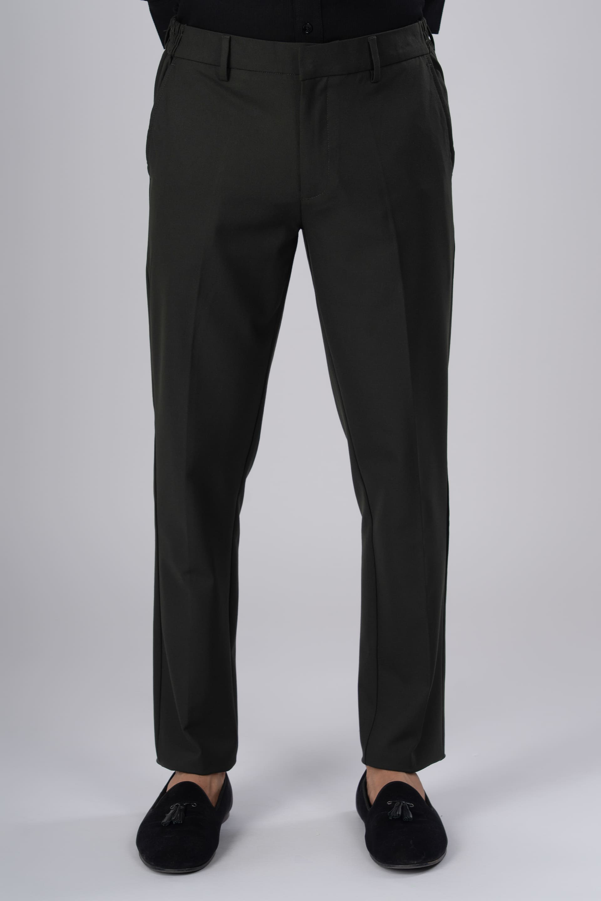 Easy Iron Flexi Tailored Trouser In Olive