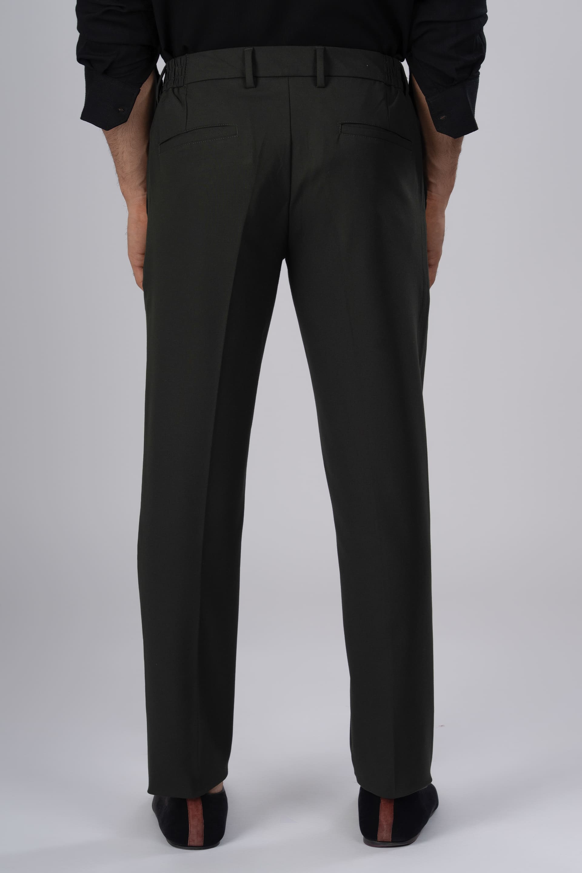 Easy Iron Flexi Tailored Trouser In Olive