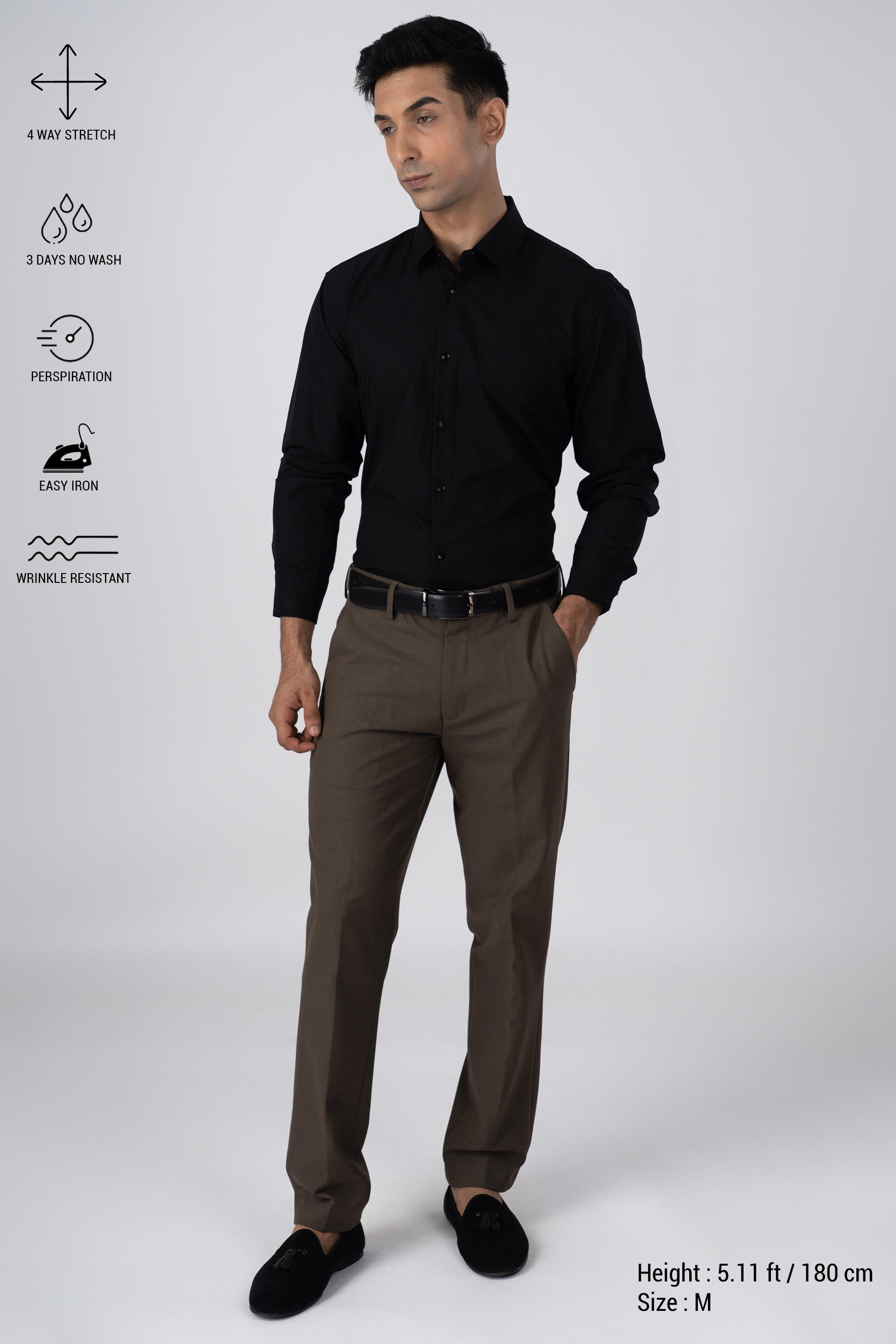 Featherlite Wrinkle Resistant Shirt In Black