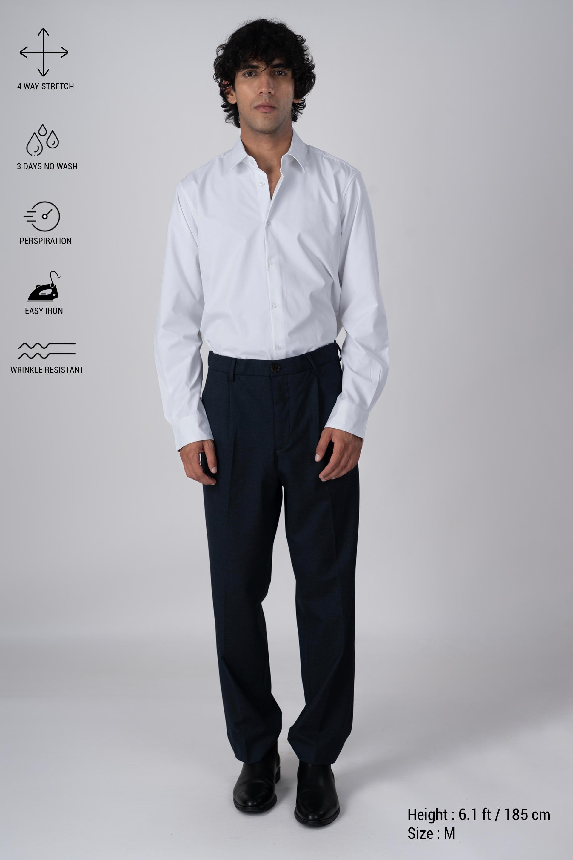 Featherlite Wrinkle Resistant Shirt In White