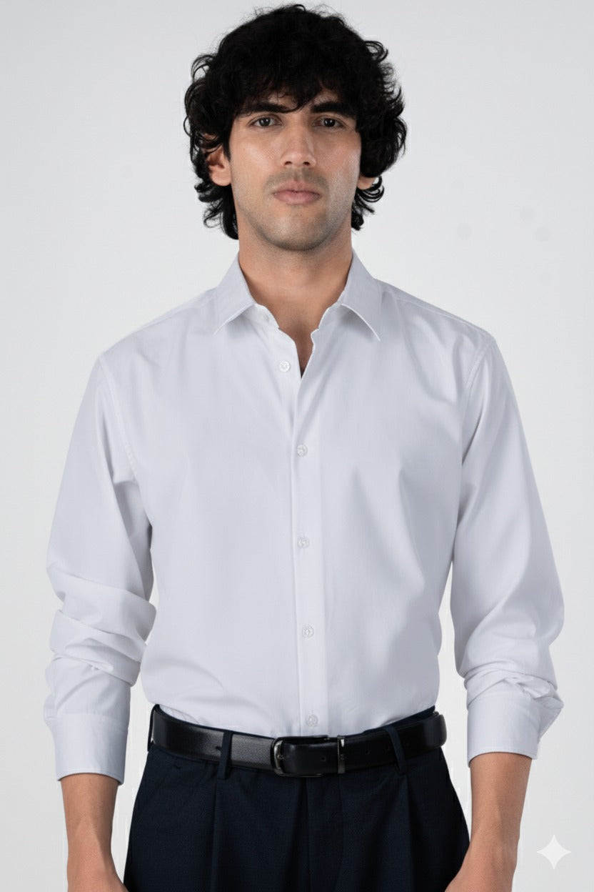 Featherlite Wrinkle Resistant Shirt In White