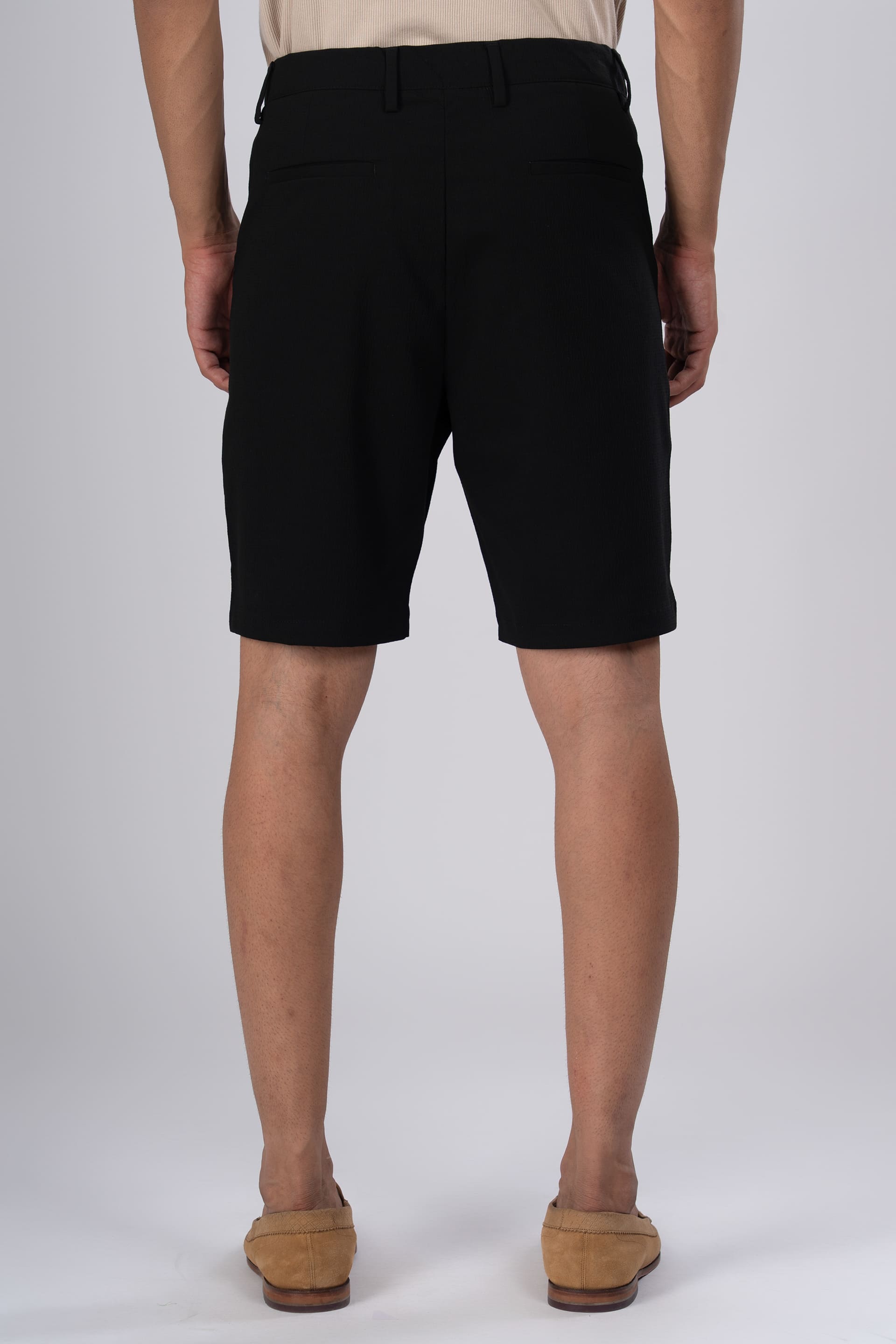 Premium Easy Iron Shorts In Black
