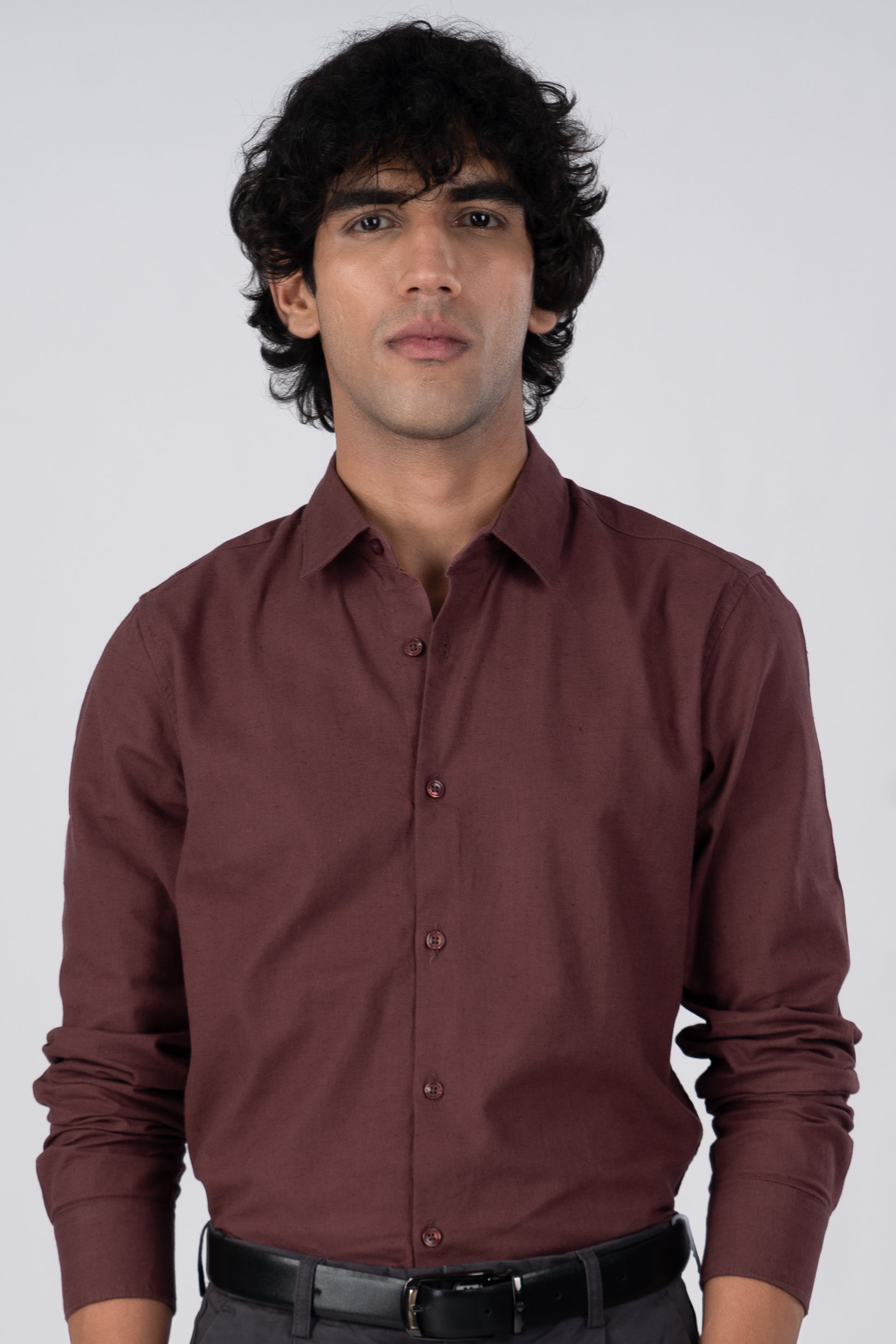 Men's Premium Linen Griege Shirt in Peach – breathable fabric, effortless drape, minimal elegance | Tailoraedge