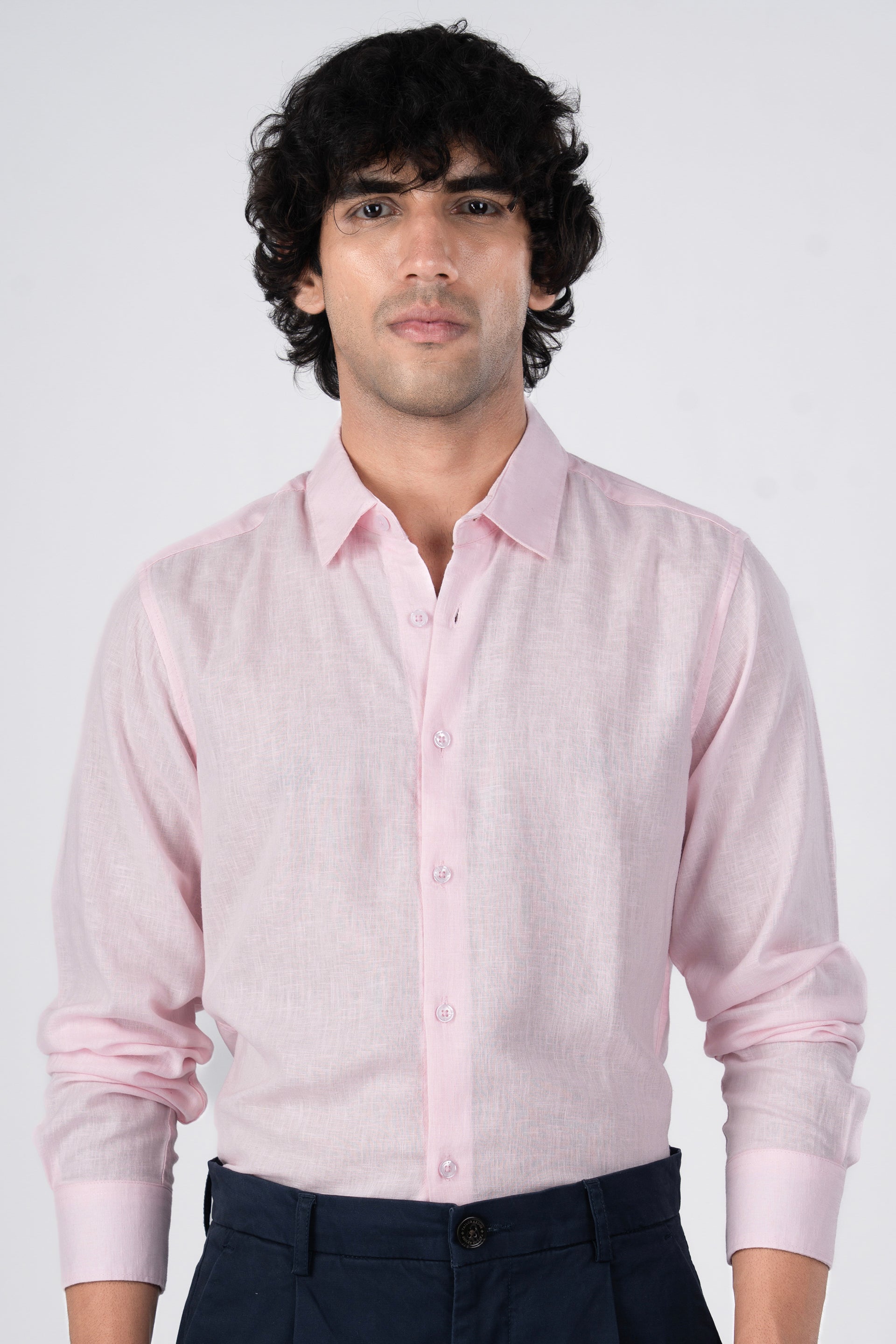 Premium Lyocell Linen Shirt In Pink