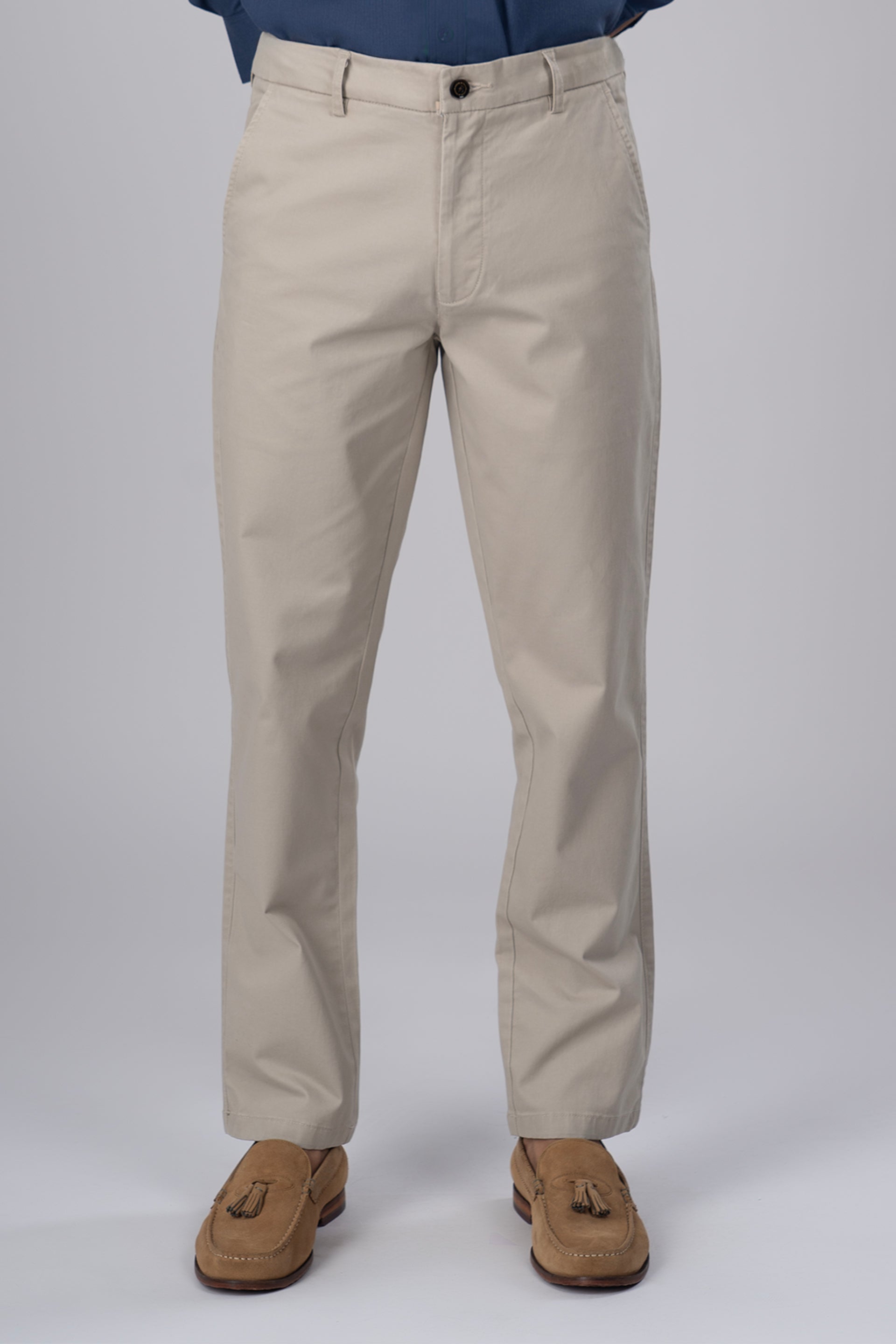 Men’s Premium Signature Tailored Chinos in Beige – soft beige cotton twill, slim tailored comfort, timeless everyday pairing | Tailoraedge