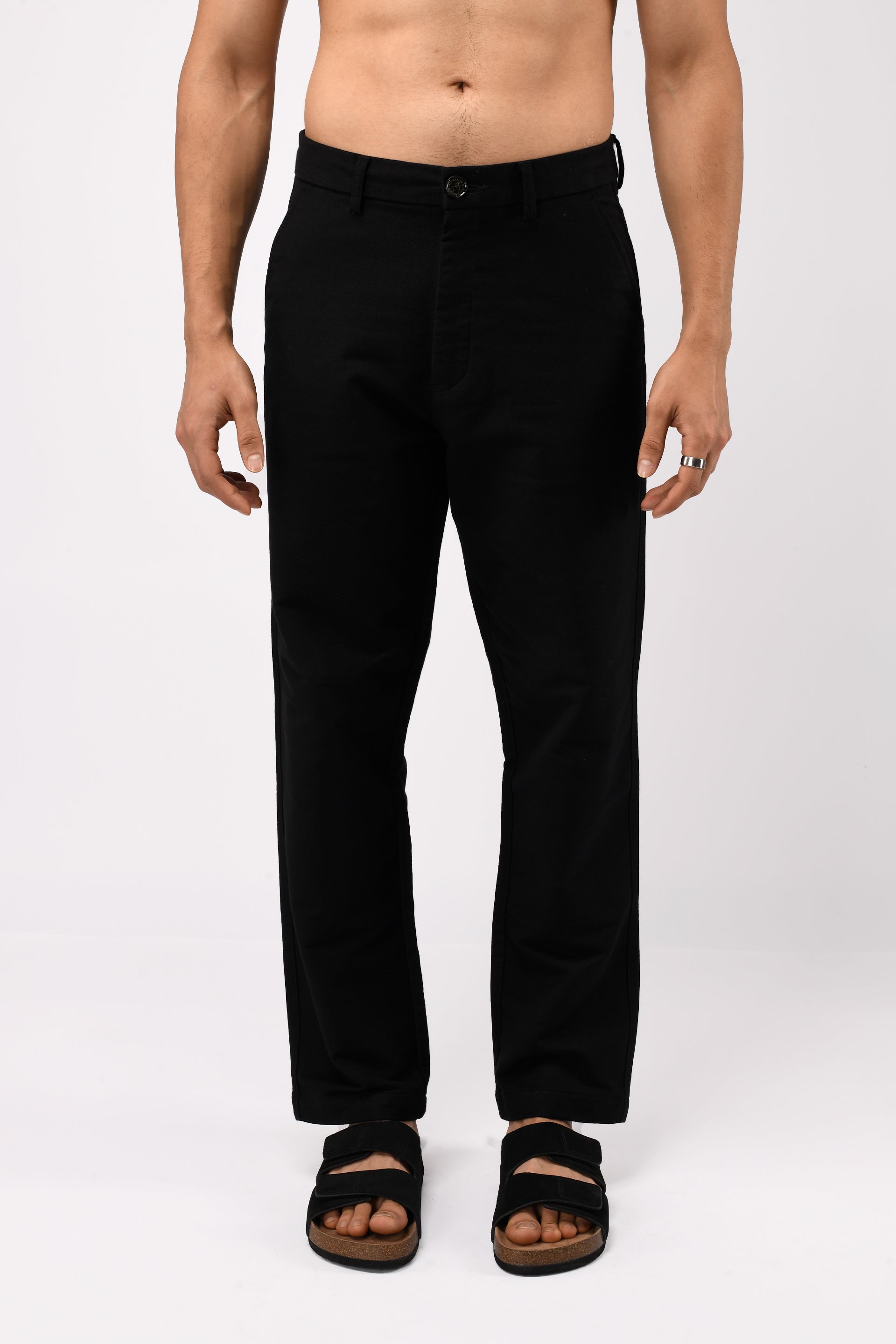 Men’s Soft Modal Relaxed Trouser in Black – medium-heavy weight modal blend, durable comfort, relaxed tailored style, timeless essential | Tailoraedge