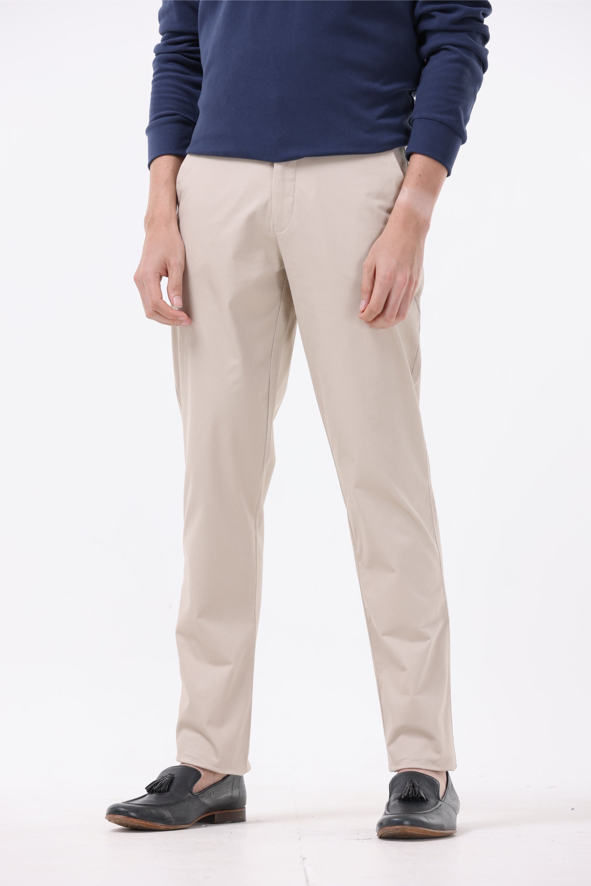 Soft Cotton Chinos In Cream