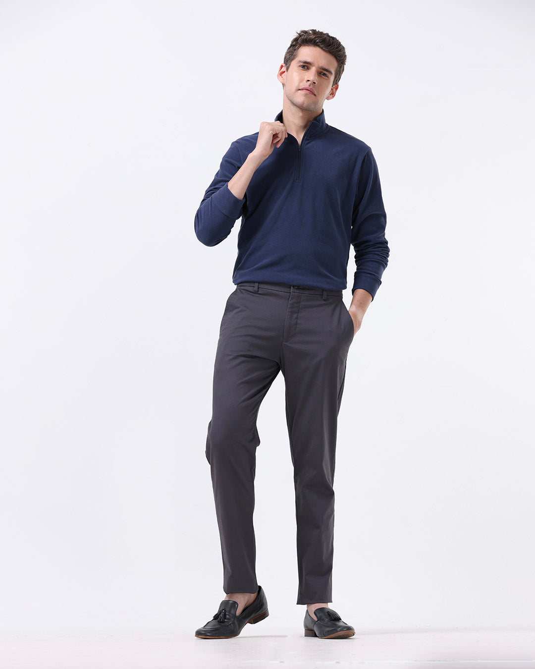 Signature Chinos In Dark Grey