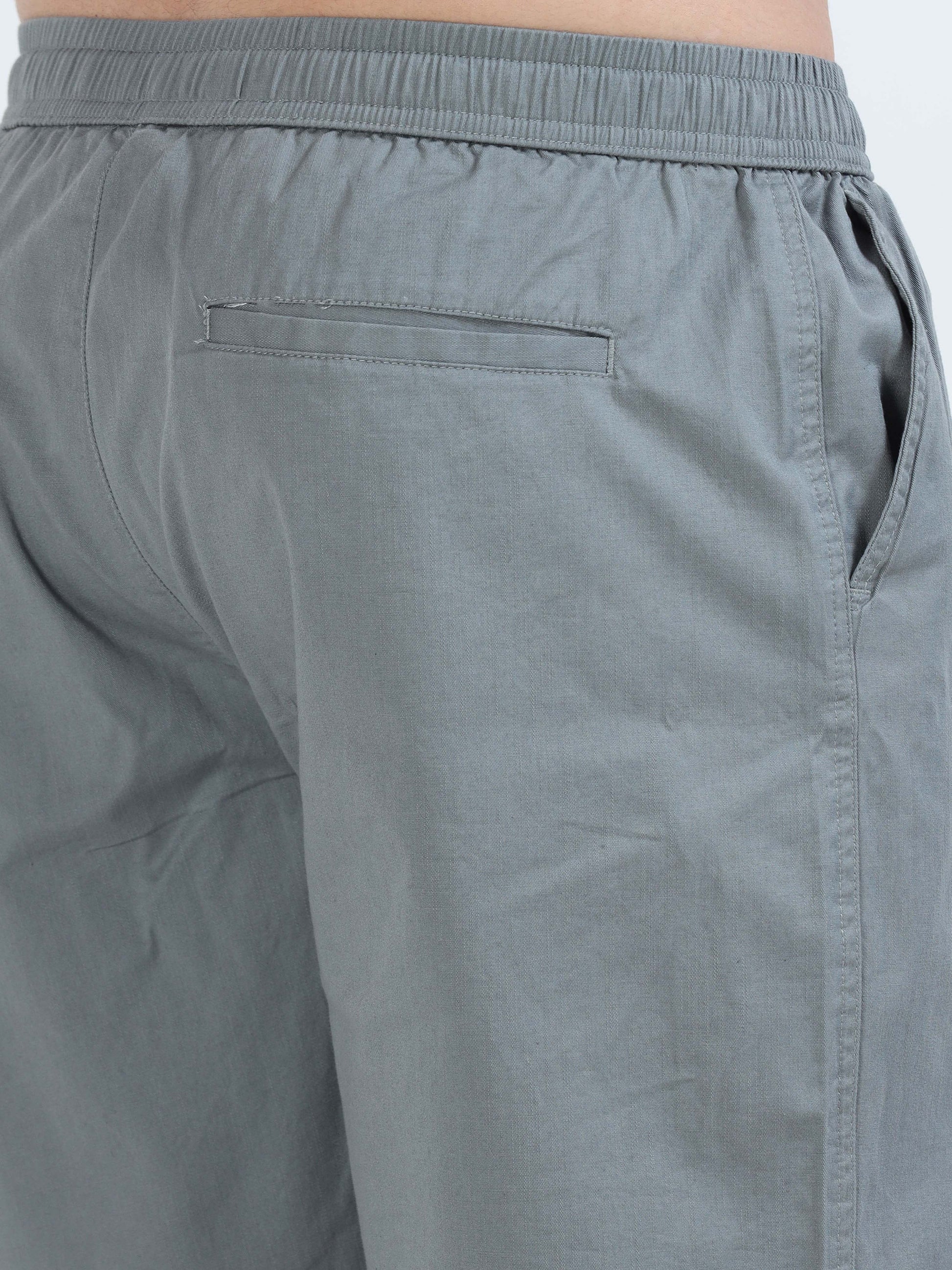 Soft Cotton Basic Shorts In Steel Grey