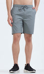 Soft Cotton Basic Shorts In Steel Grey