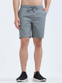 Soft Cotton Basic Shorts In Steel Grey