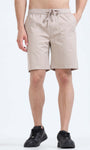 Soft Cotton Basic Shorts In Beige