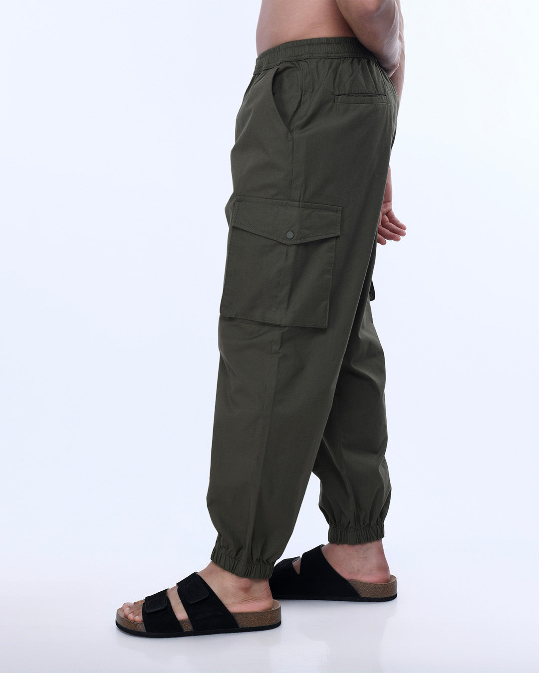 Relaxed Light Cotton Joggers In Green