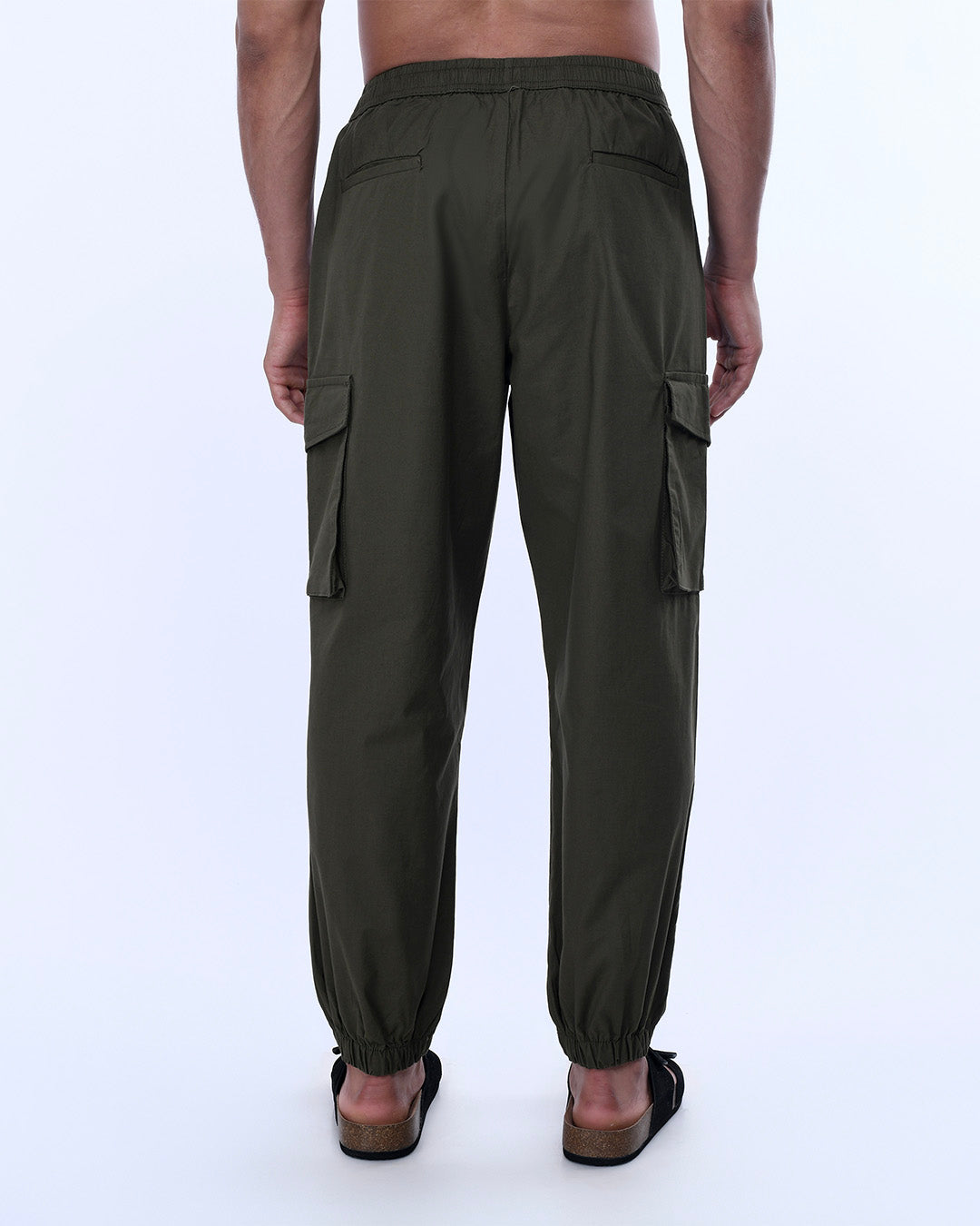 Relaxed Light Cotton Joggers In Green